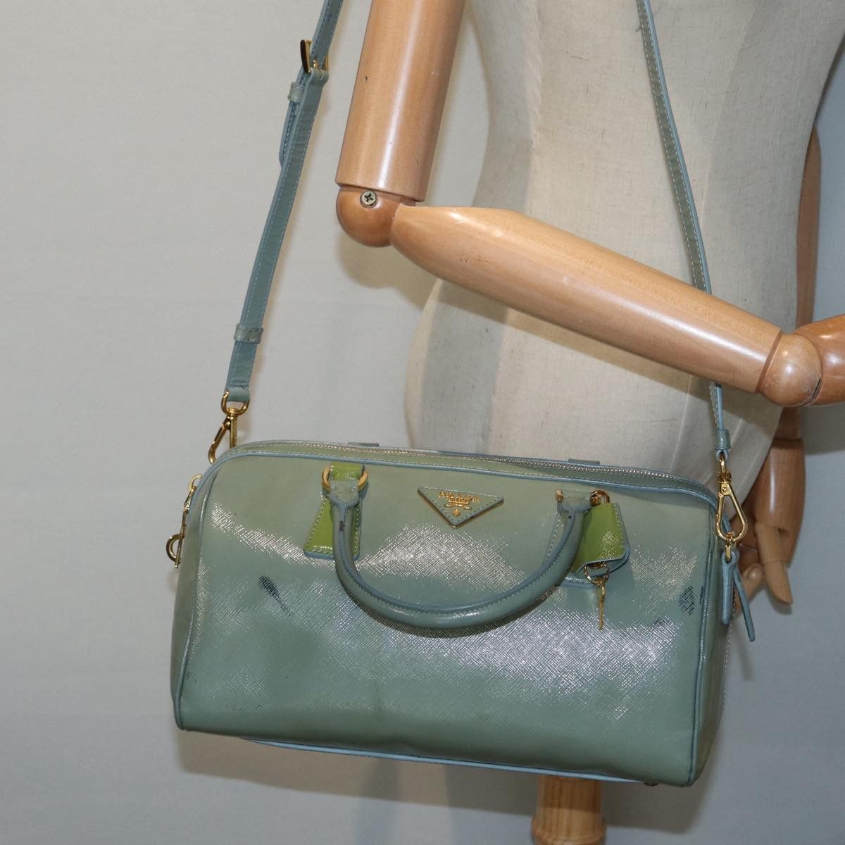 Prada Green Patent Leather Handbag (Pre-Owned) Size ONE SIZE - 18 Thumbnail