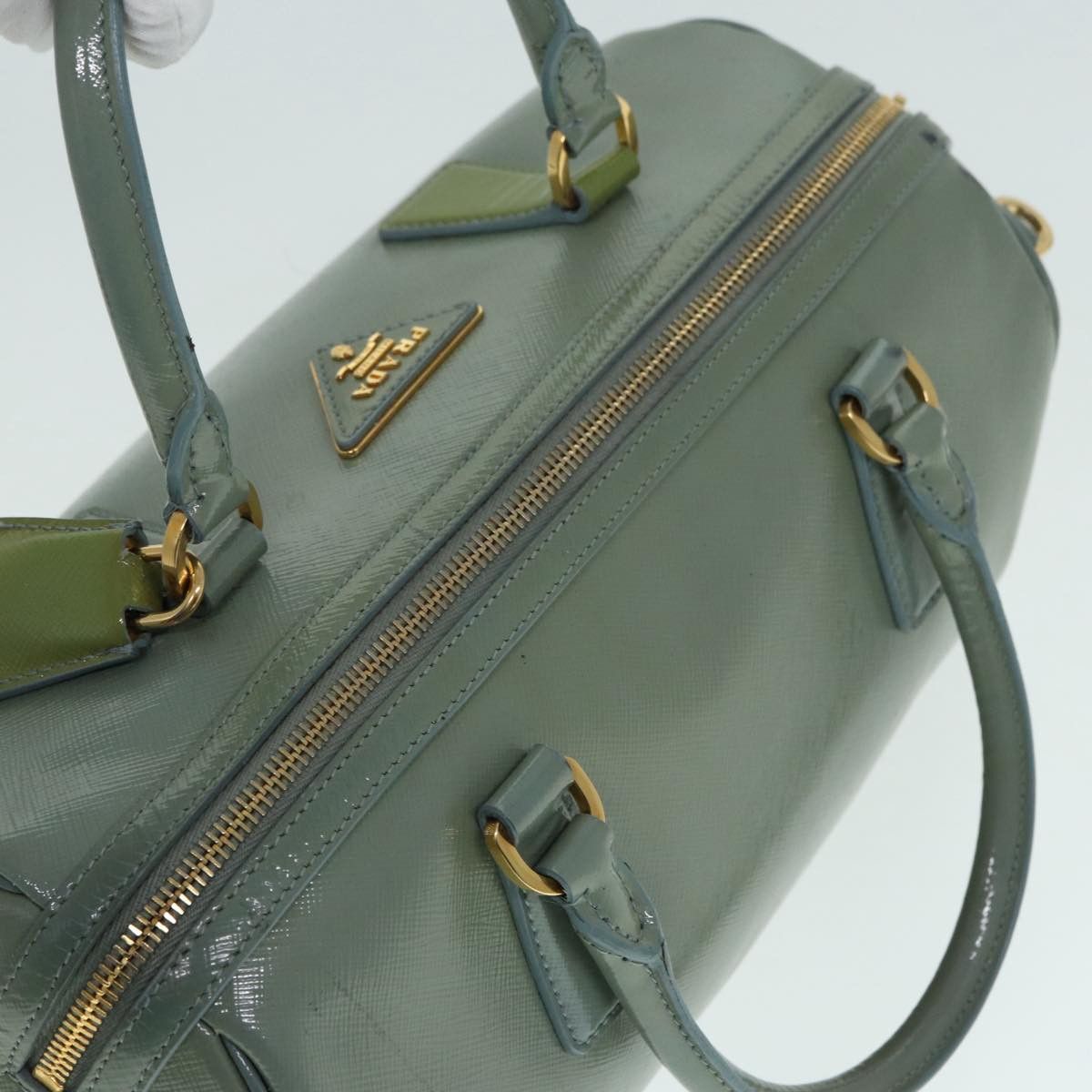 Prada Green Patent Leather Handbag (Pre-Owned) Size ONE SIZE - 19 Thumbnail