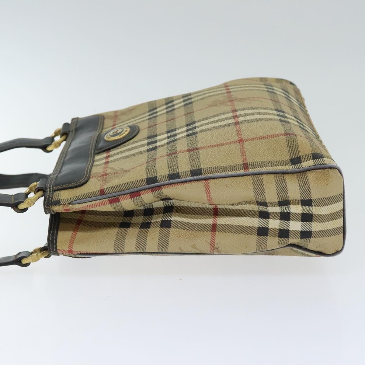 Burberry Nova Check Beige Canvas Shoulder Bag (Pre-Owned) Size ONE SIZE - 4 Thumbnail