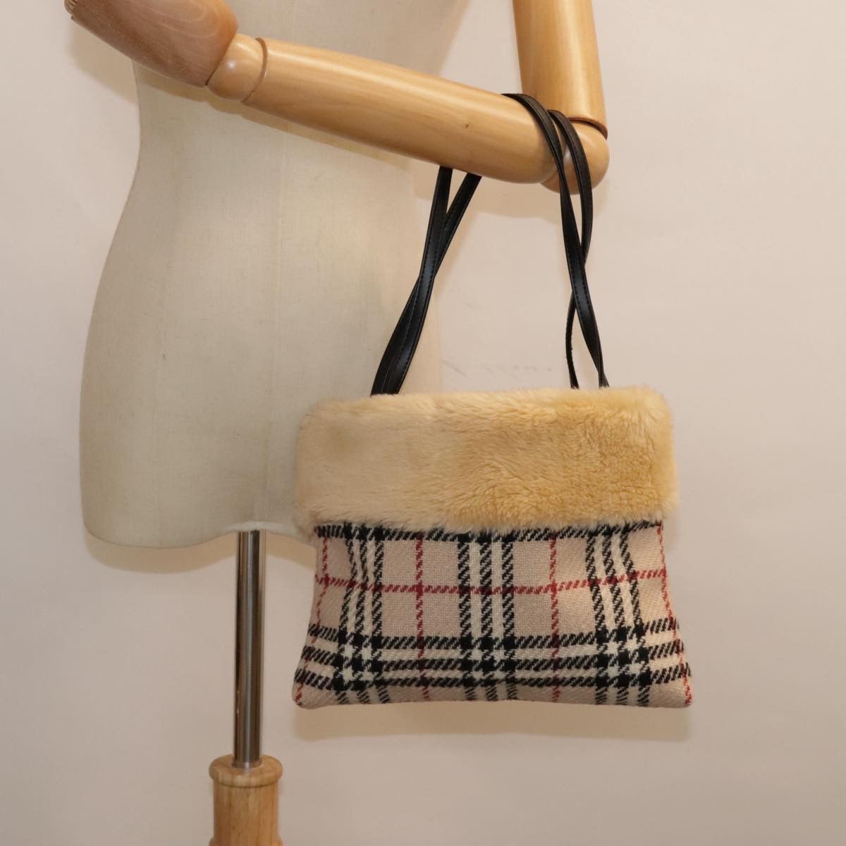 Burberry Nova Check Beige Wool Handbag (Pre-Owned) Size ONE SIZE - 15 Thumbnail