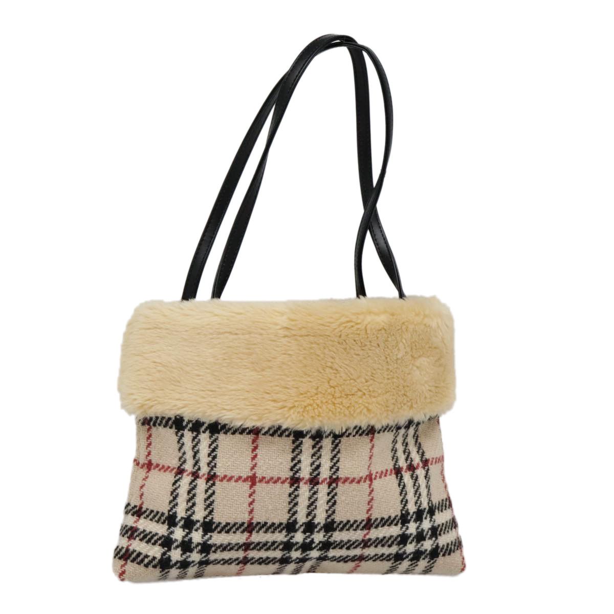 Burberry Nova Check Beige Wool Handbag (Pre-Owned) Size ONE SIZE - 16 Thumbnail
