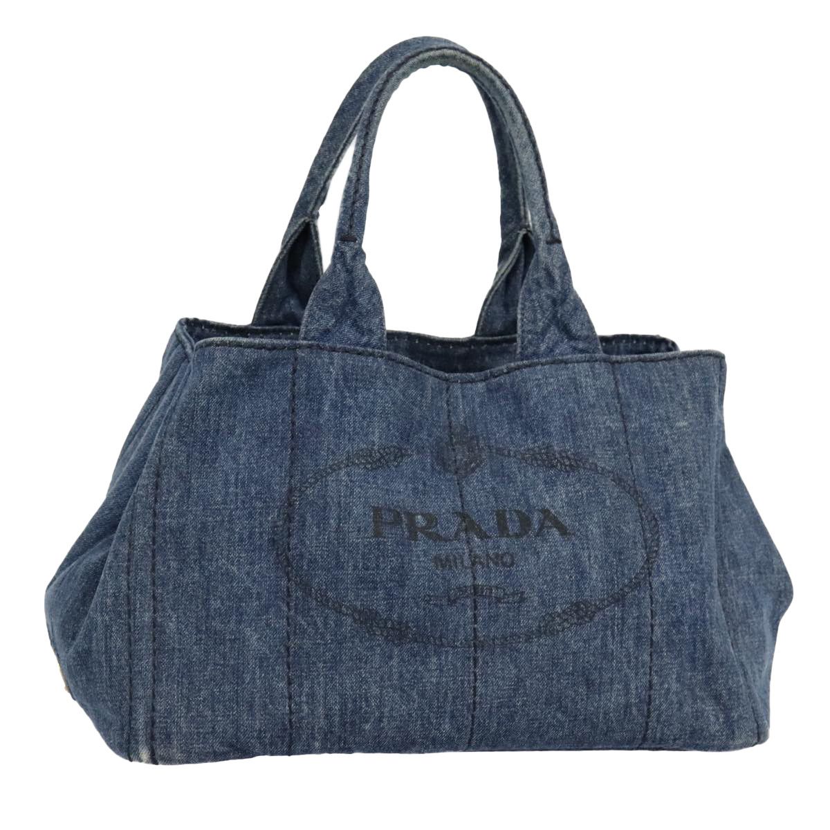 Prada Canapa Navy Canvas Handbag (Pre-Owned) Size ONE SIZE - 18 Thumbnail