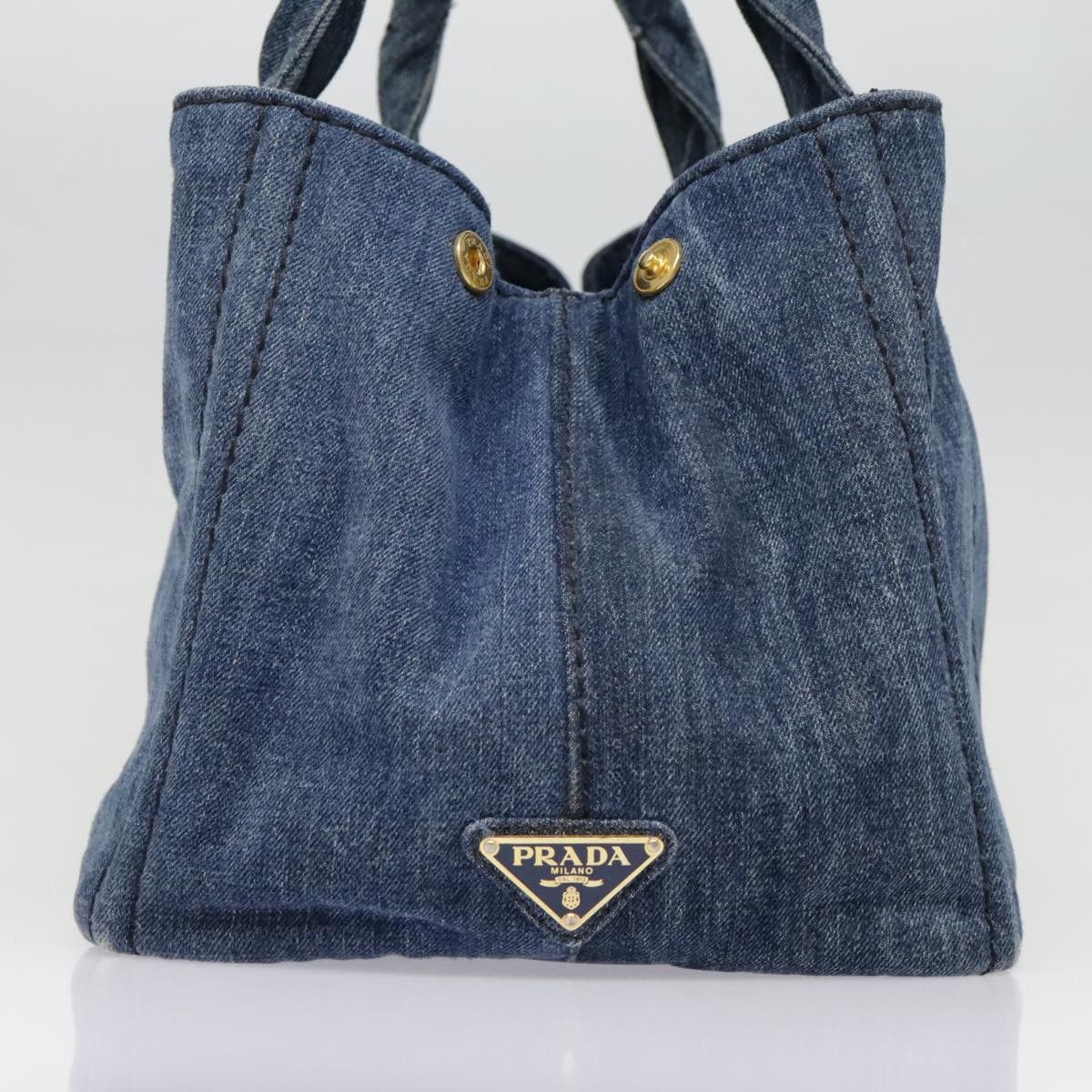 Prada Canapa Navy Canvas Handbag (Pre-Owned) Size ONE SIZE - 4 Thumbnail