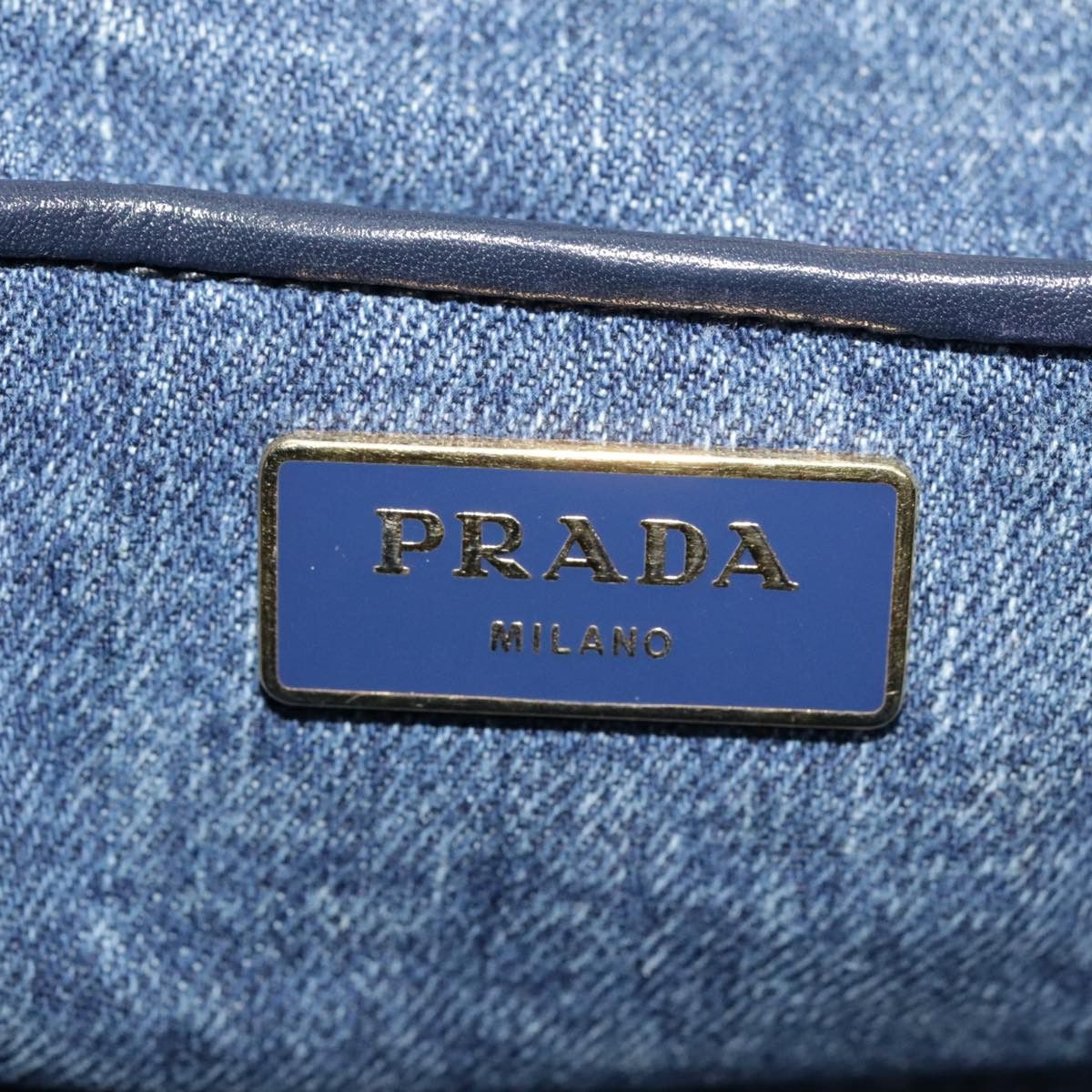 Prada Canapa Navy Canvas Handbag (Pre-Owned) Size ONE SIZE - 13 Thumbnail