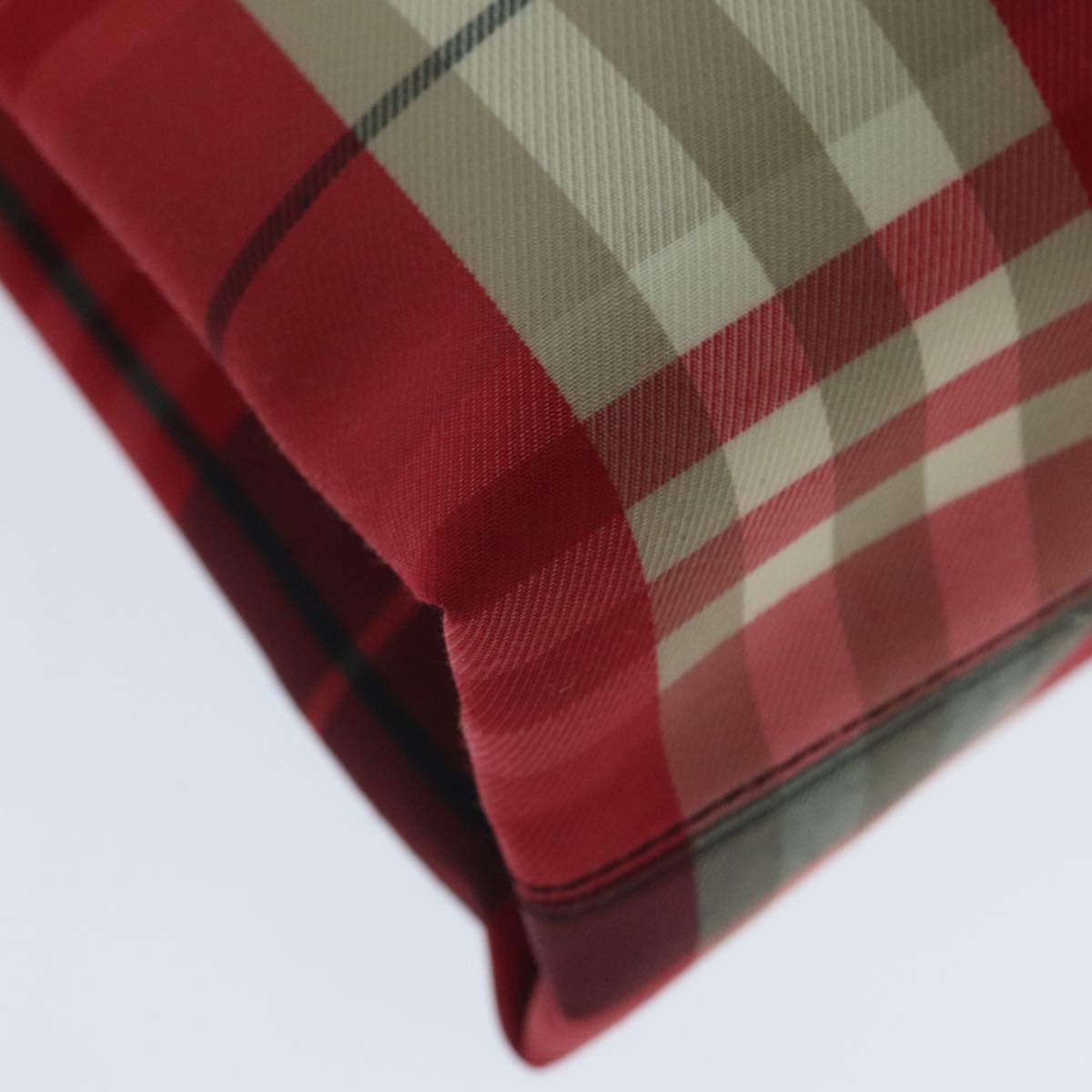 Burberry Nova Check Red Canvas Tote Bag (Pre-Owned) Size ONE SIZE - 7 Thumbnail