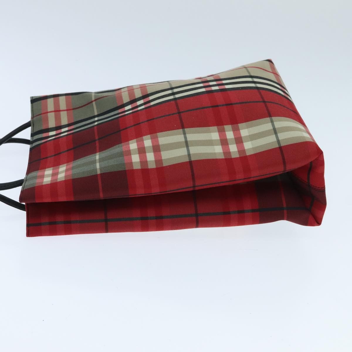 Burberry Nova Check Red Canvas Tote Bag (Pre-Owned) Size ONE SIZE - 4 Thumbnail