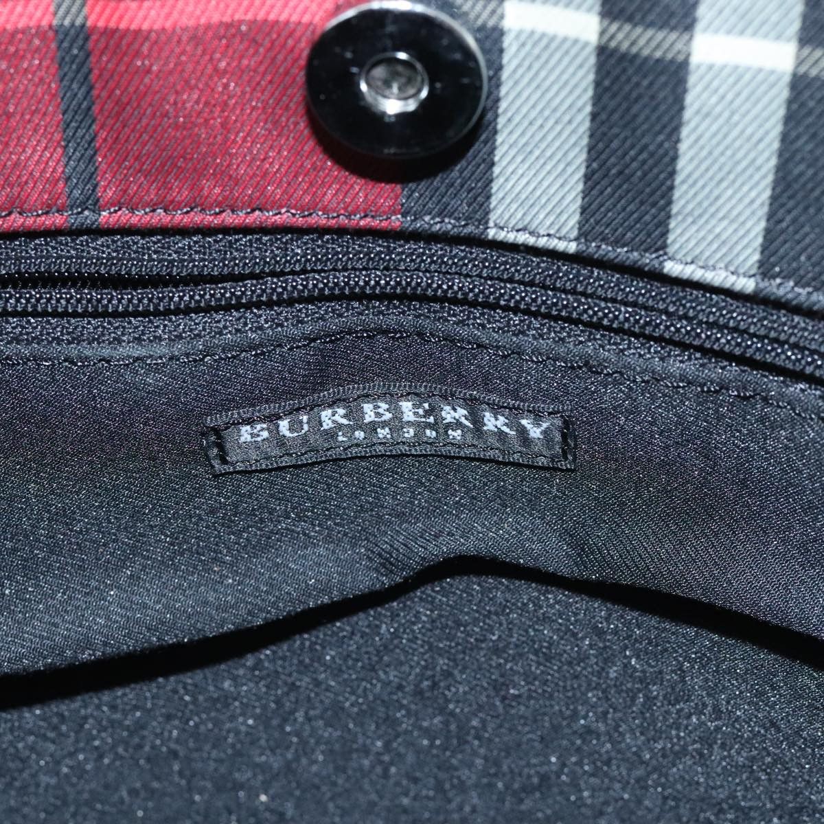 Burberry Nova Check Red Canvas Tote Bag (Pre-Owned) Size ONE SIZE - 12 Thumbnail