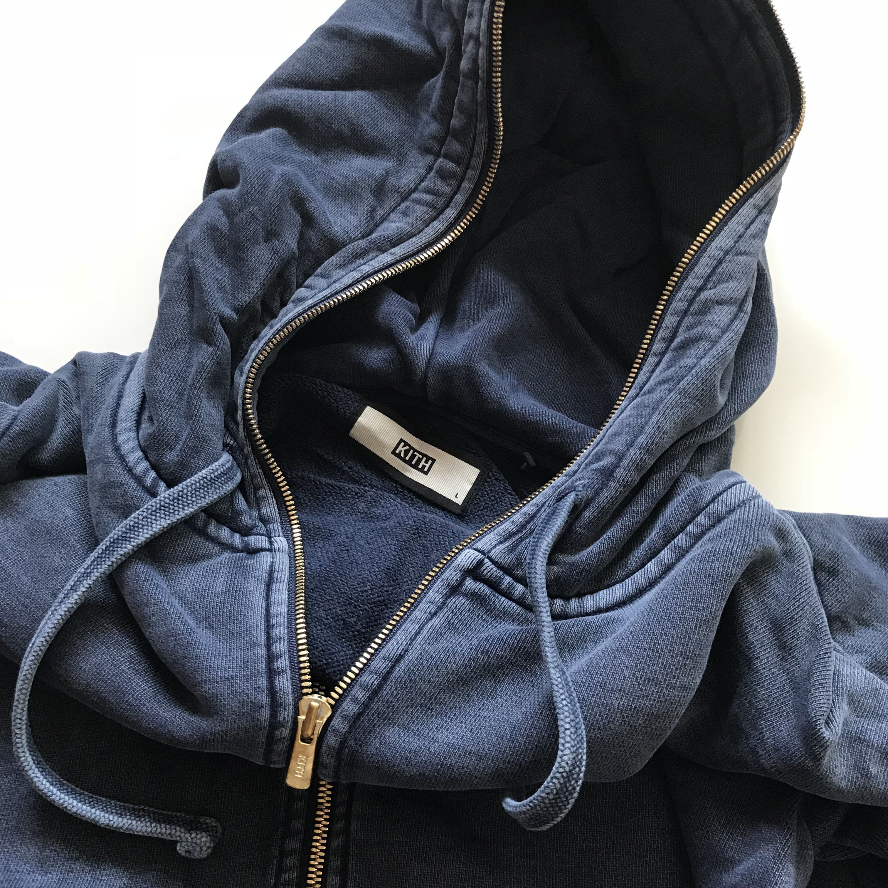 Kith Kith Embroidered Box Logo Williams Full Zip Hoodie Dark  