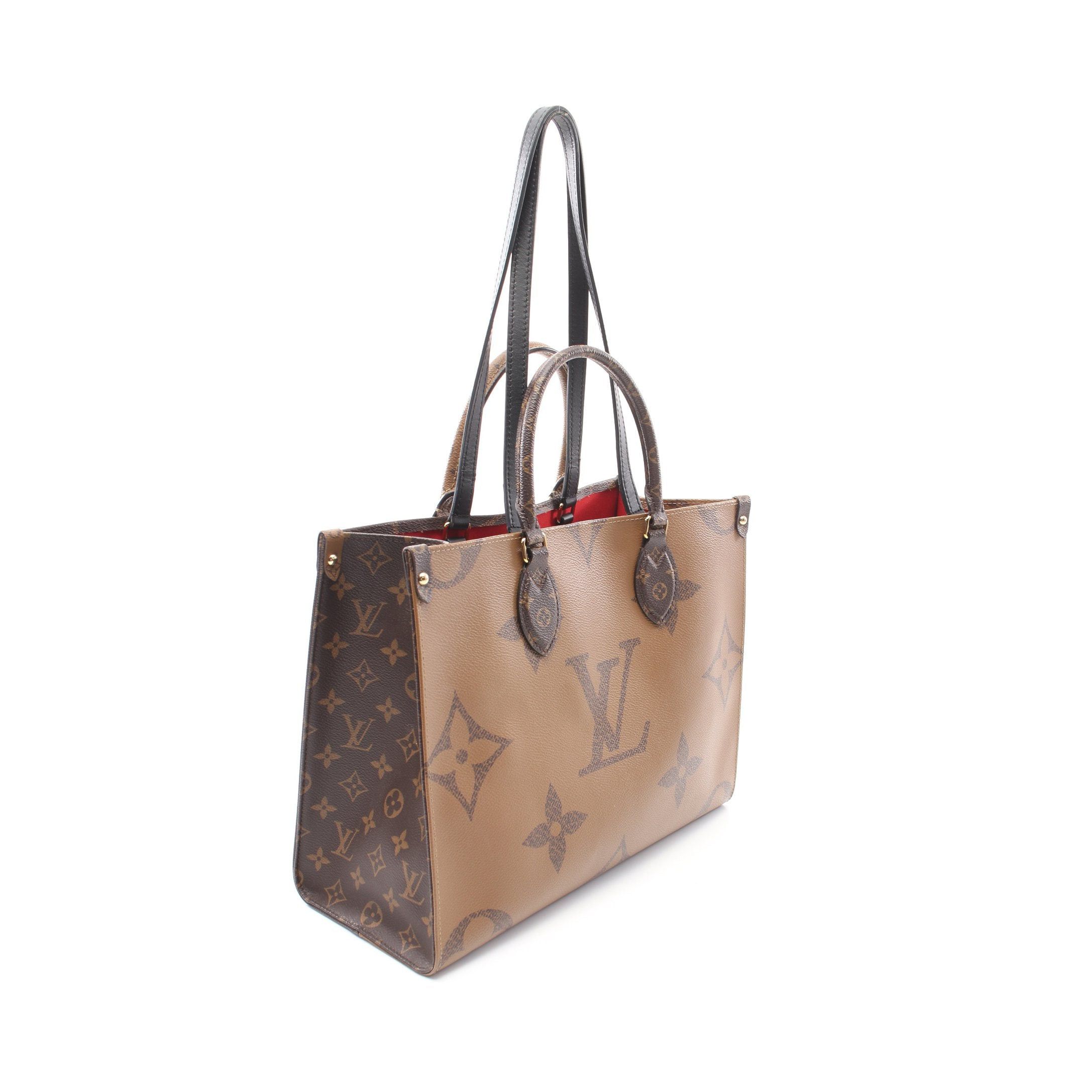 Louis Vuitton Louis Vuitton On-The-Go Mm Monogram Giant Reverse Shoulder Bag Tote Leather Brown Beige Size ONE SIZE - 2 Thumbnail