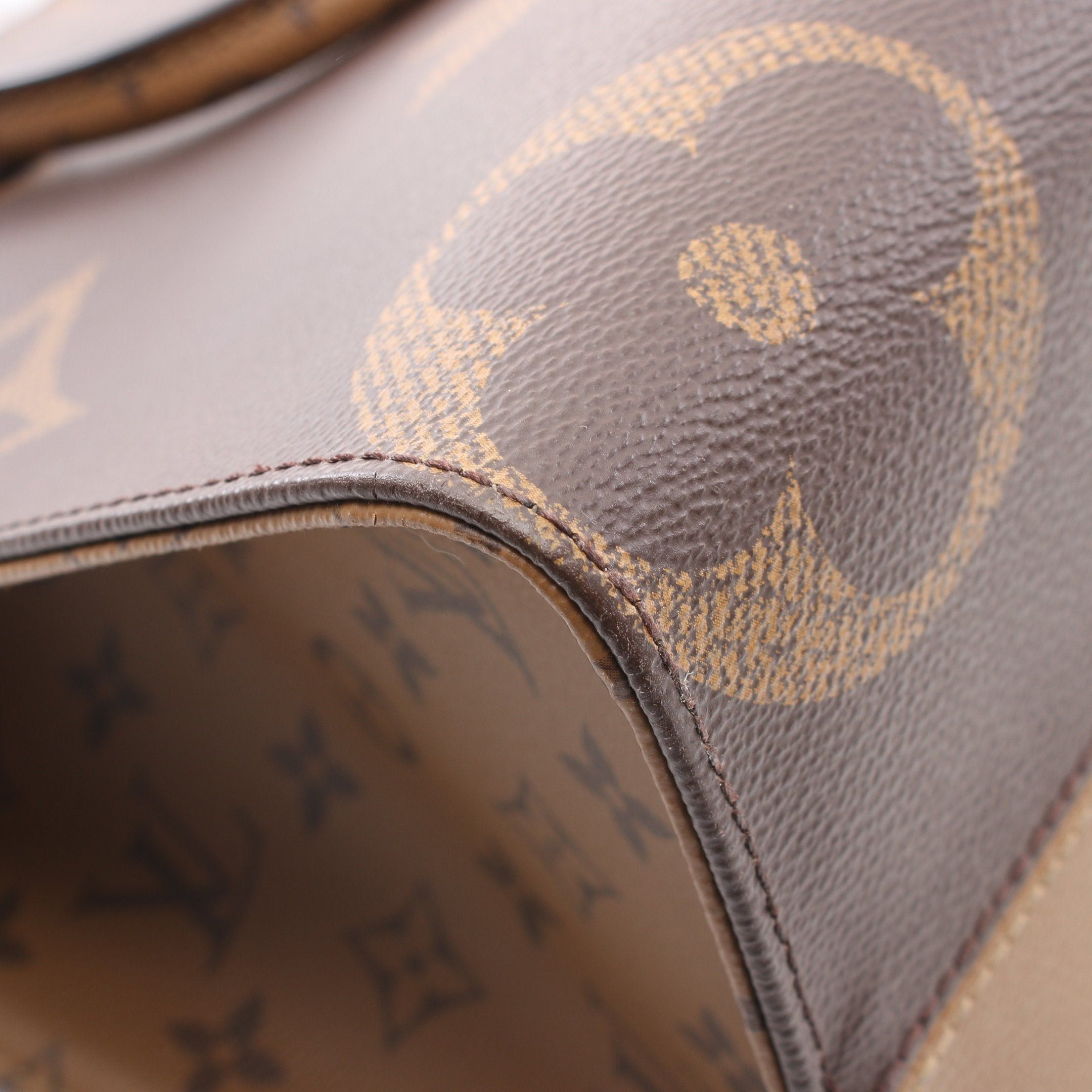 Louis Vuitton Louis Vuitton On-The-Go Mm Monogram Giant Reverse Shoulder Bag Tote Leather Brown Beige Size ONE SIZE - 7 Thumbnail