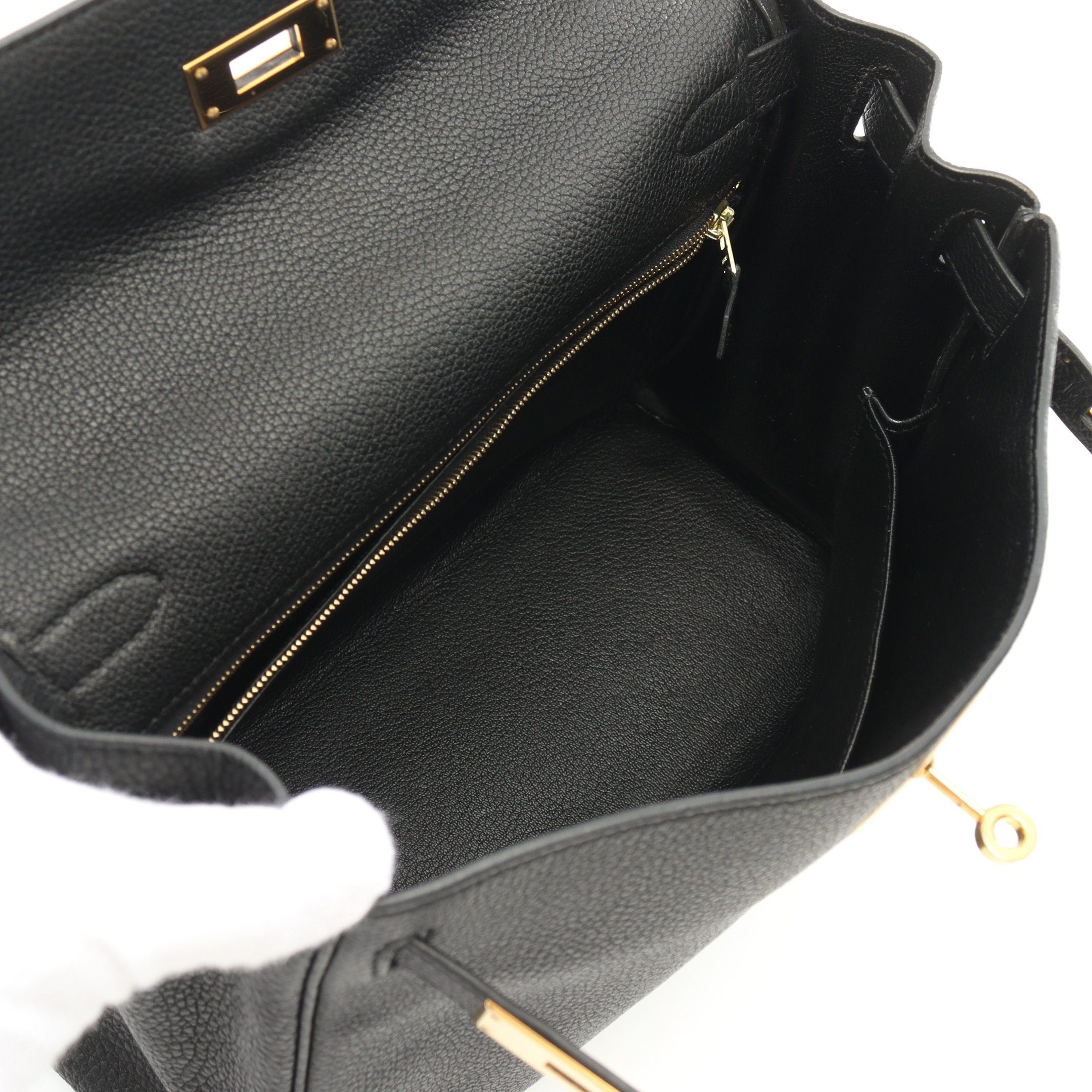 Hermes Hermes Kelly28 Handbag Togo Black Gold Hardware Inner Stitch □M Stamp (Manufactured Around 2009) Size ONE SIZE - 3 Thumbnail