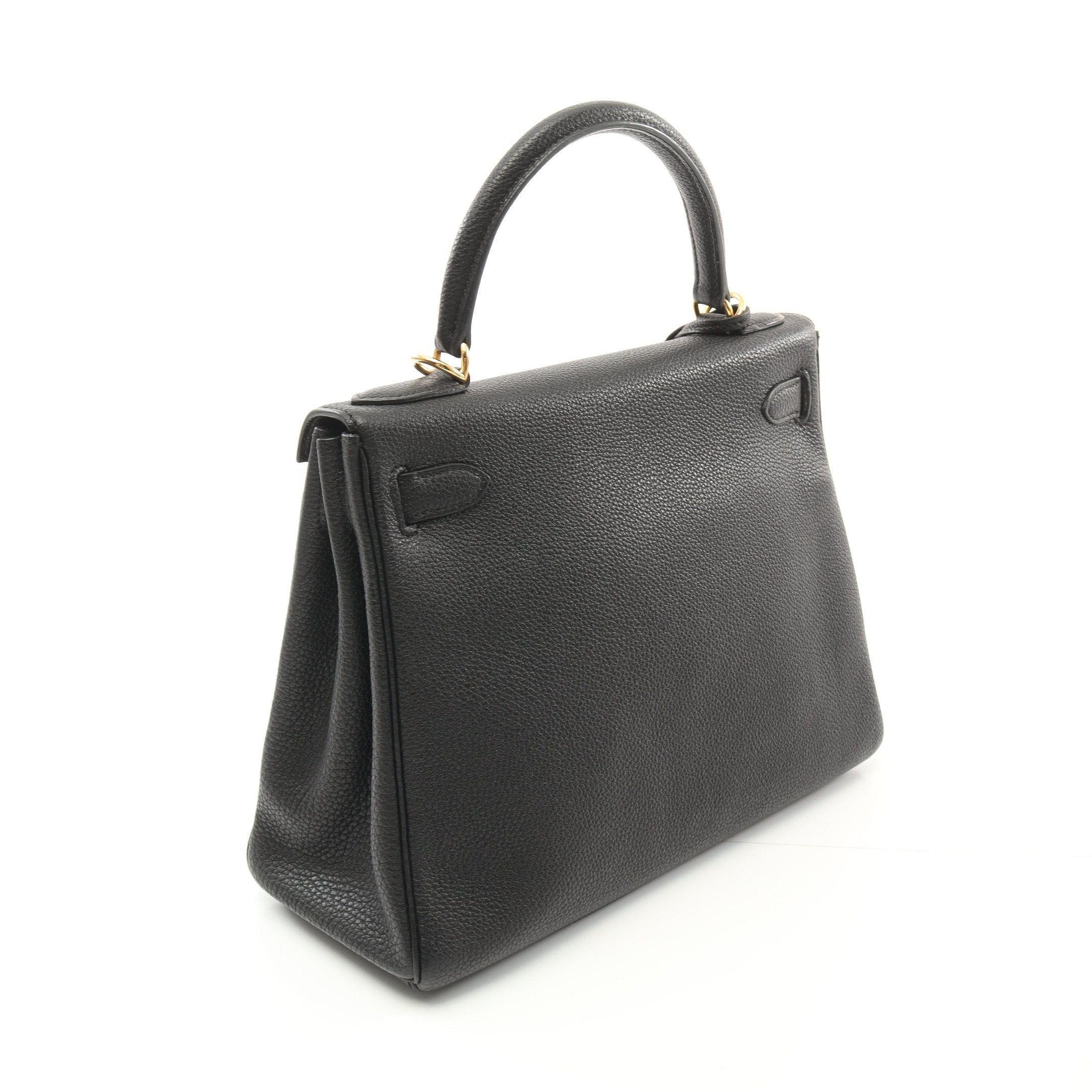 Hermes Hermes Kelly28 Handbag Togo Black Gold Hardware Inner Stitch □M Stamp (Manufactured Around 2009) Size ONE SIZE - 2 Thumbnail