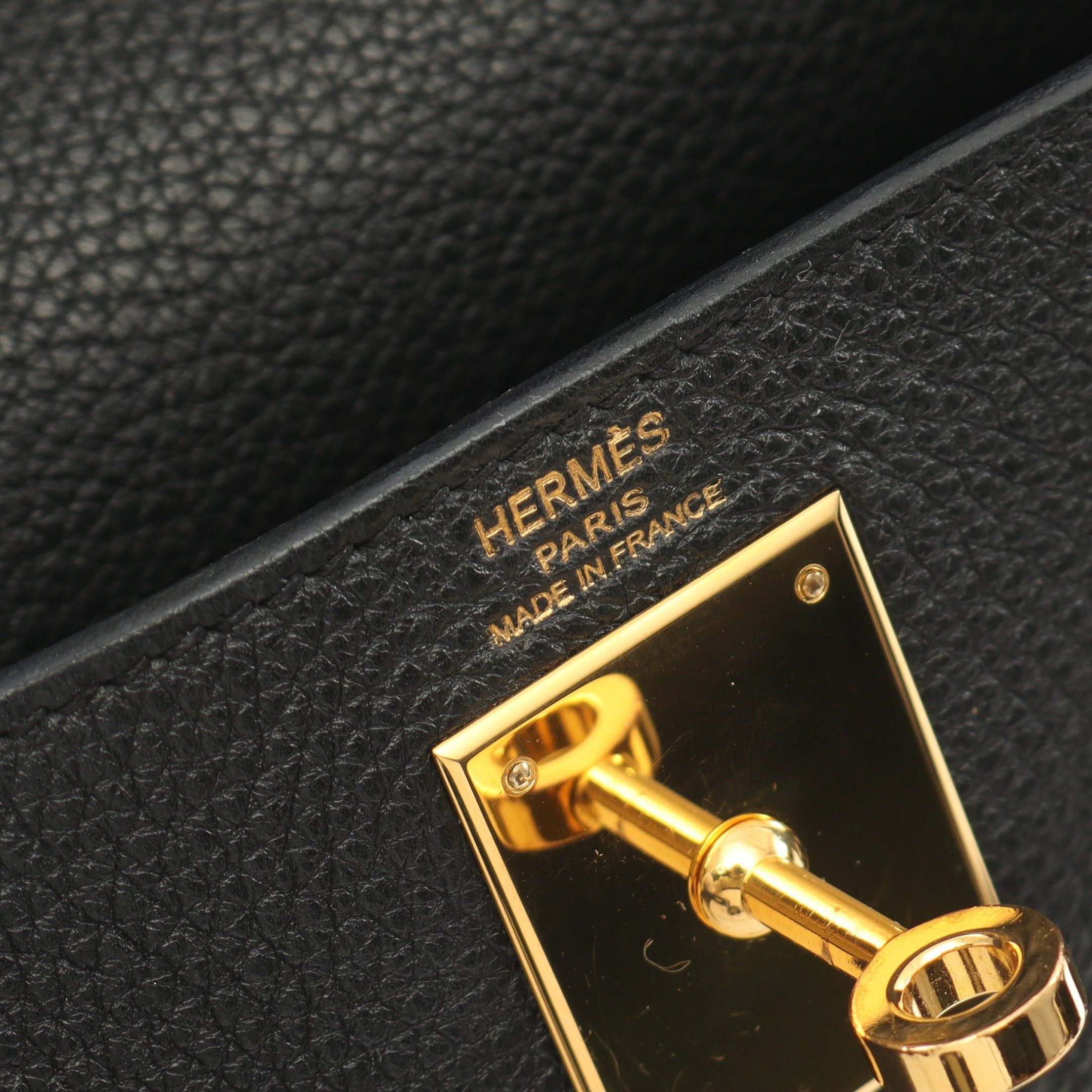 Hermes Hermes Kelly28 Handbag Togo Black Gold Hardware Inner Stitch □M Stamp (Manufactured Around 2009) Size ONE SIZE - 4 Thumbnail