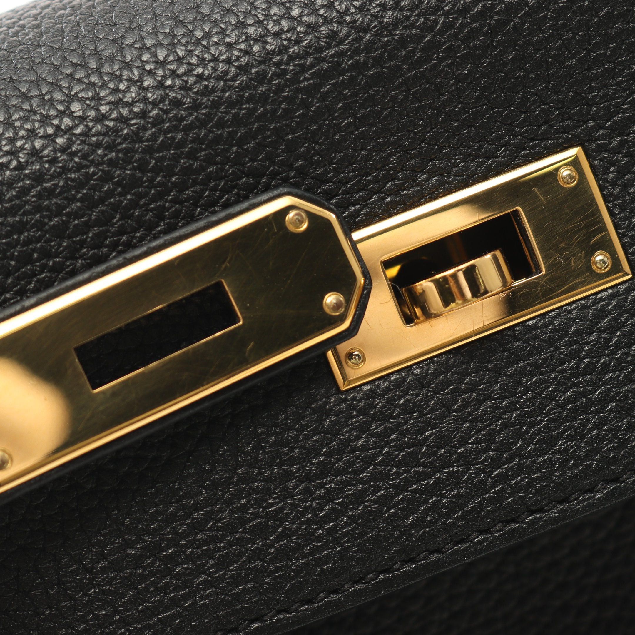 Hermes Hermes Kelly28 Handbag Togo Black Gold Hardware Inner Stitch □M Stamp (Manufactured Around 2009) Size ONE SIZE - 7 Thumbnail