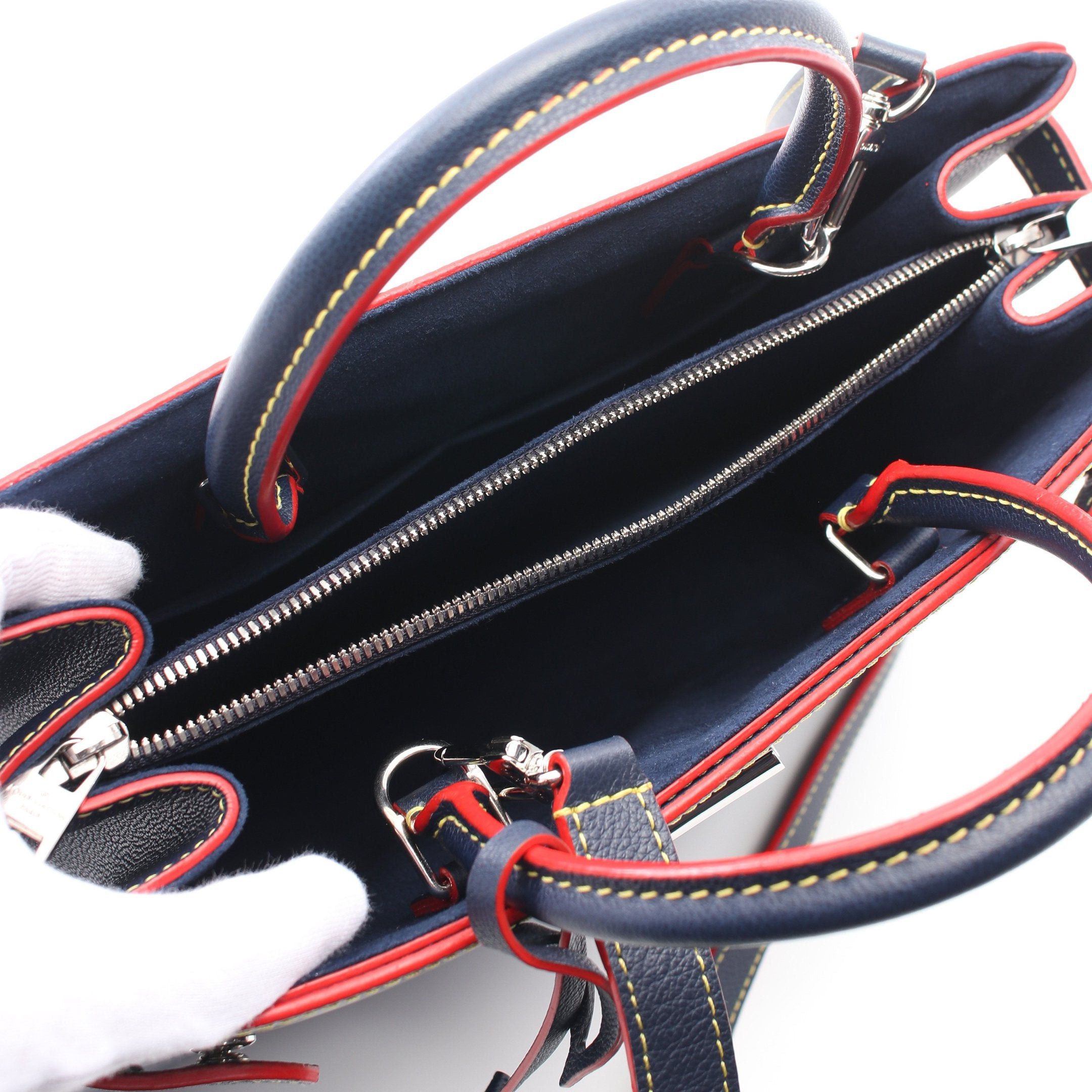 Louis Vuitton Louis Vuitton Twist Tote Epi Andigo Blue Handbag Bag Leather Navy Red Size ONE SIZE - 3 Thumbnail