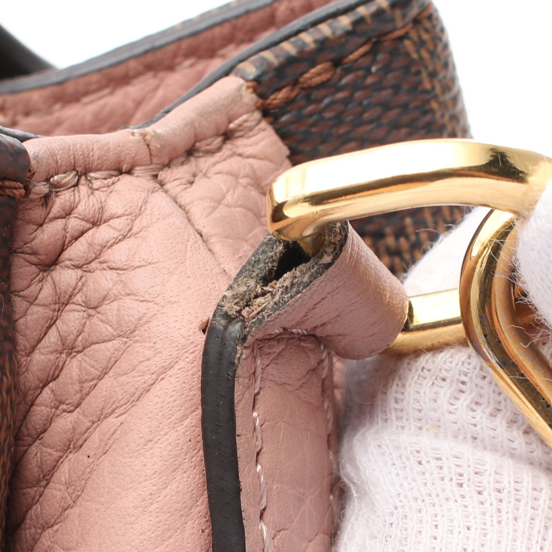 Louis Vuitton Louis Vuitton Brittany Damier Ebene Magnolia Handbag Leather Brown Coral Pink Size ONE SIZE - 6 Thumbnail