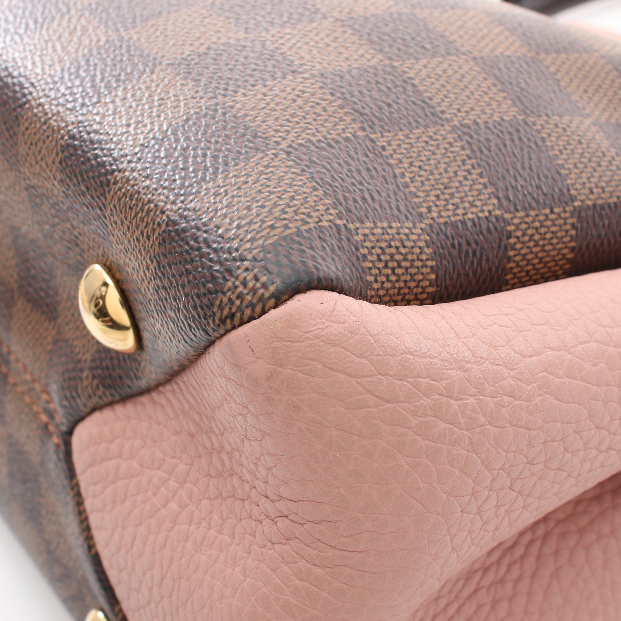 Louis Vuitton Louis Vuitton Brittany Damier Ebene Magnolia Handbag Leather Brown Coral Pink Size ONE SIZE - 7 Thumbnail