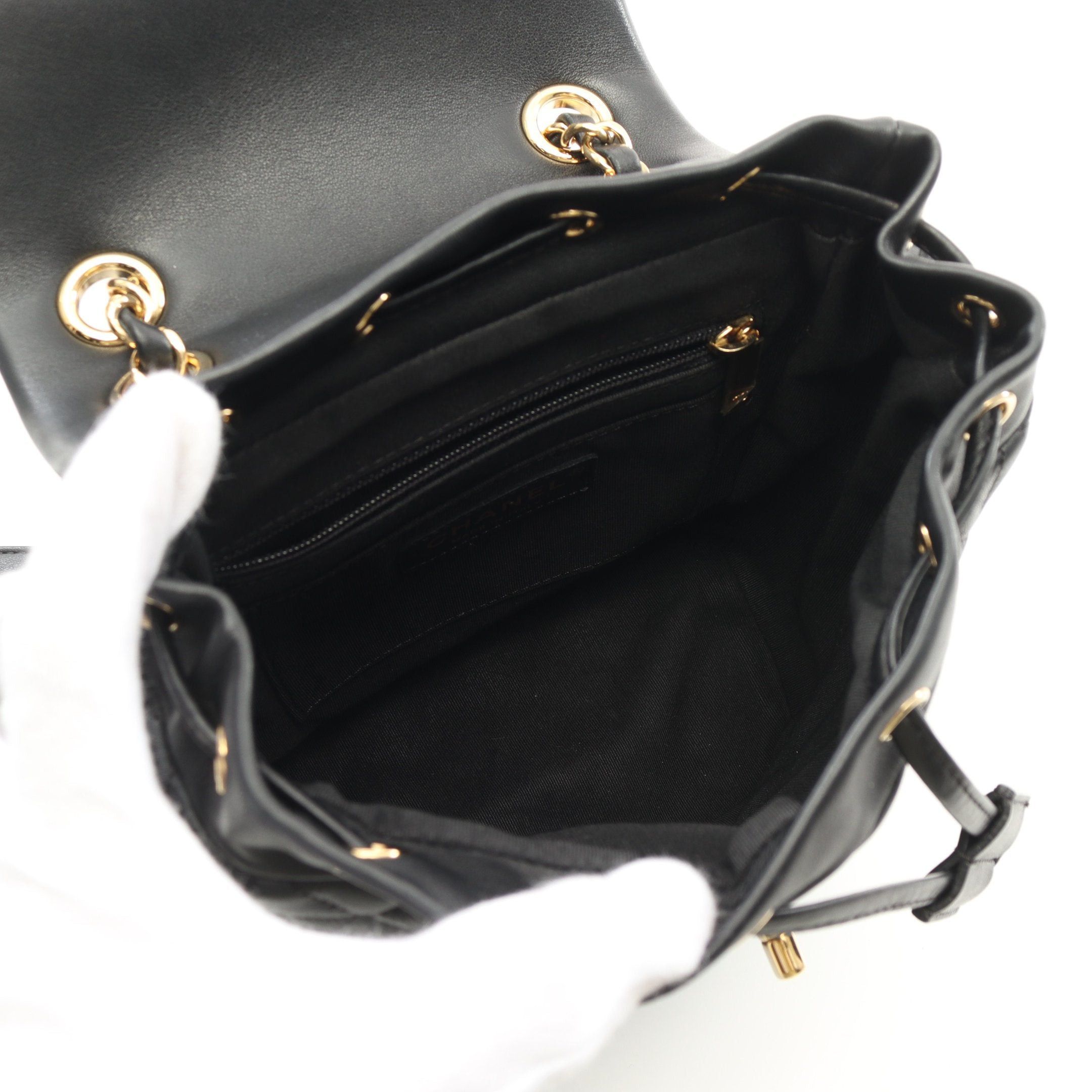 Chanel Chanel Matelasse Backpack Rucksack Lambskin Black Gold Hardware Size ONE SIZE - 3 Thumbnail