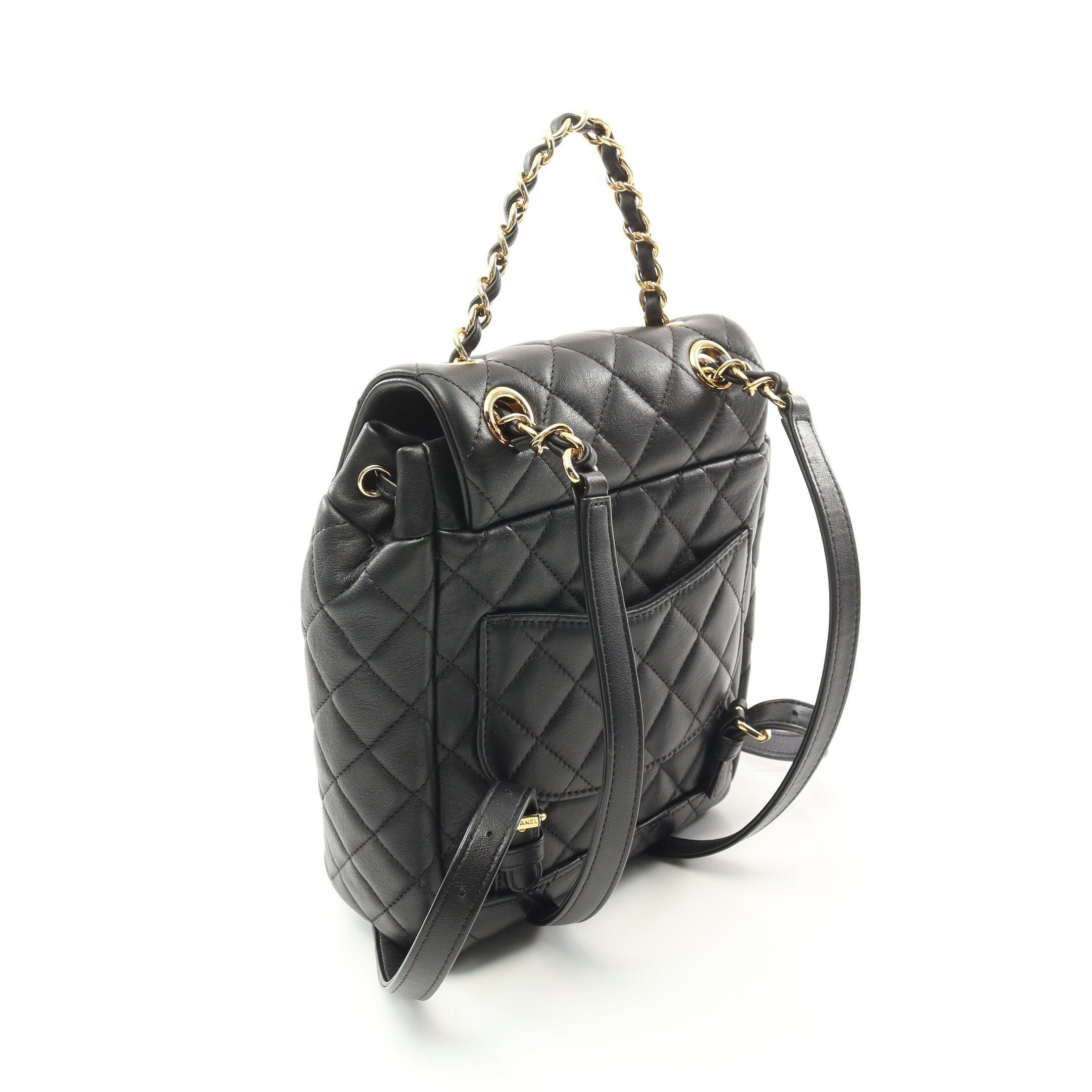Chanel Chanel Matelasse Backpack Rucksack Lambskin Black Gold Hardware Size ONE SIZE - 2 Thumbnail