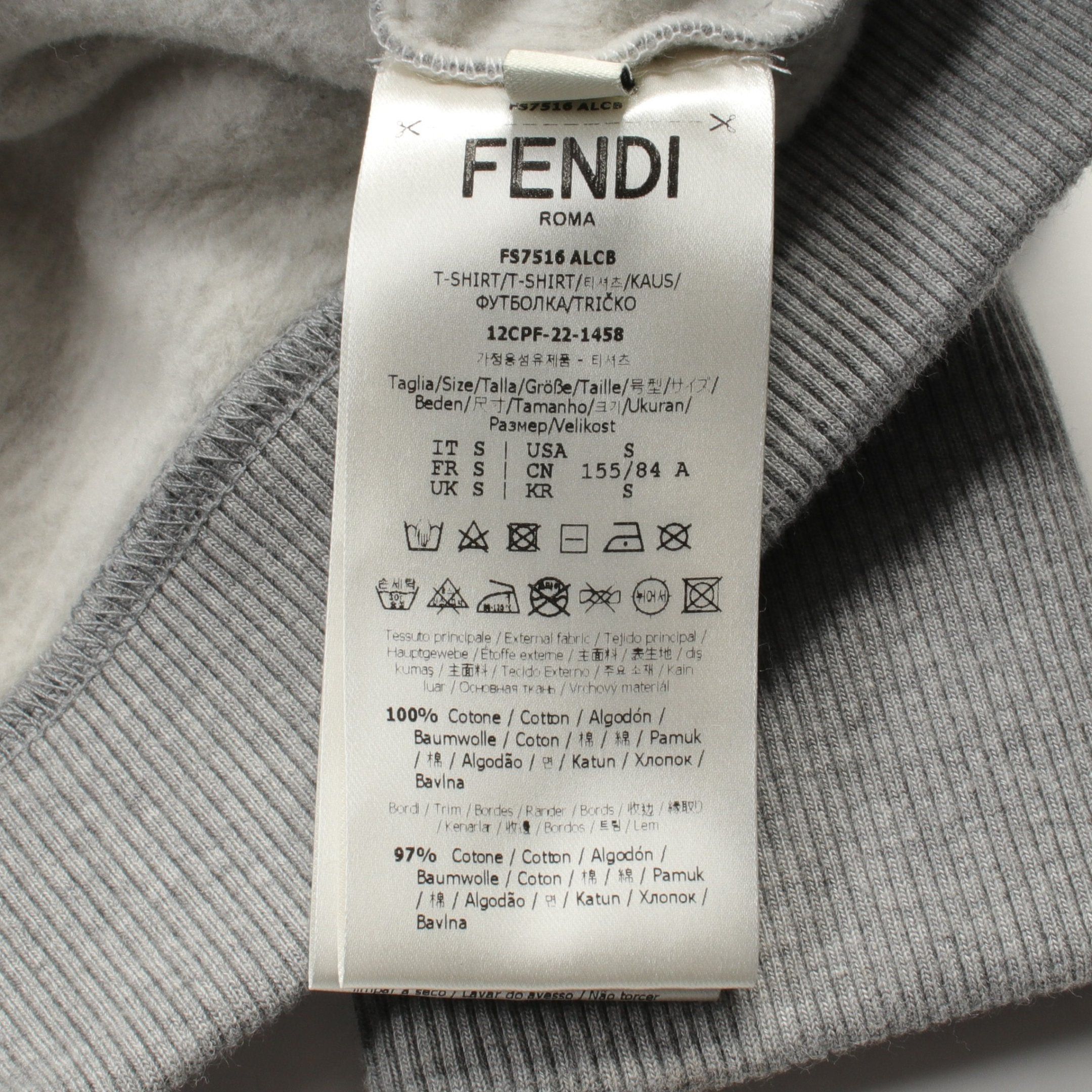 Fendi Fendi Pullover Hoodie Logo Embroidery Cotton Gray Size ONE SIZE - 4 Thumbnail