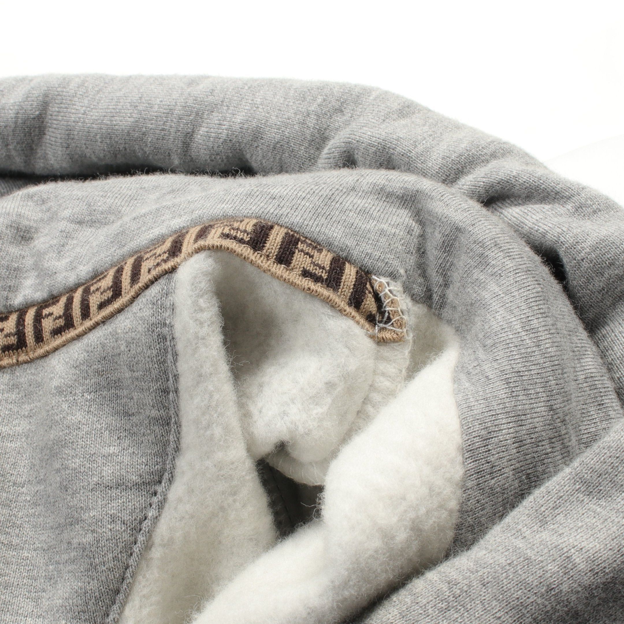 Fendi Fendi Pullover Hoodie Logo Embroidery Cotton Gray Size ONE SIZE - 9 Thumbnail