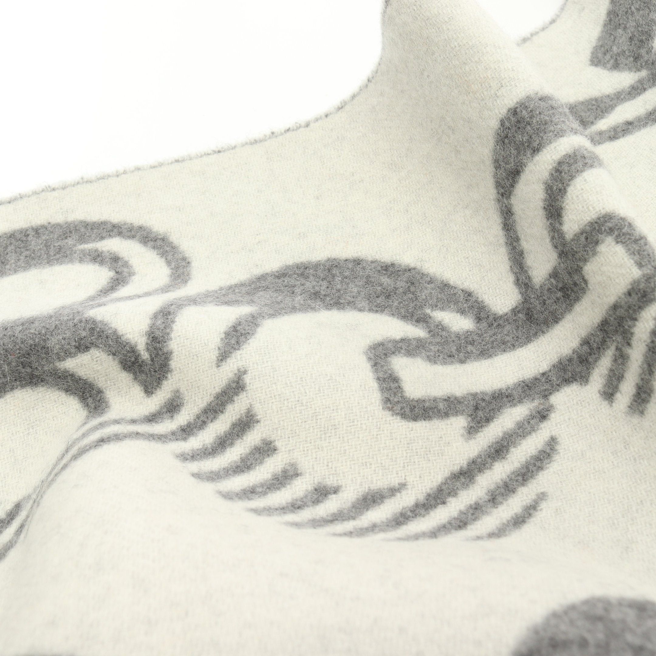 Hermes Hermes Training Buckle Scarf Cashmere Light Gray Size ONE SIZE - 3 Thumbnail
