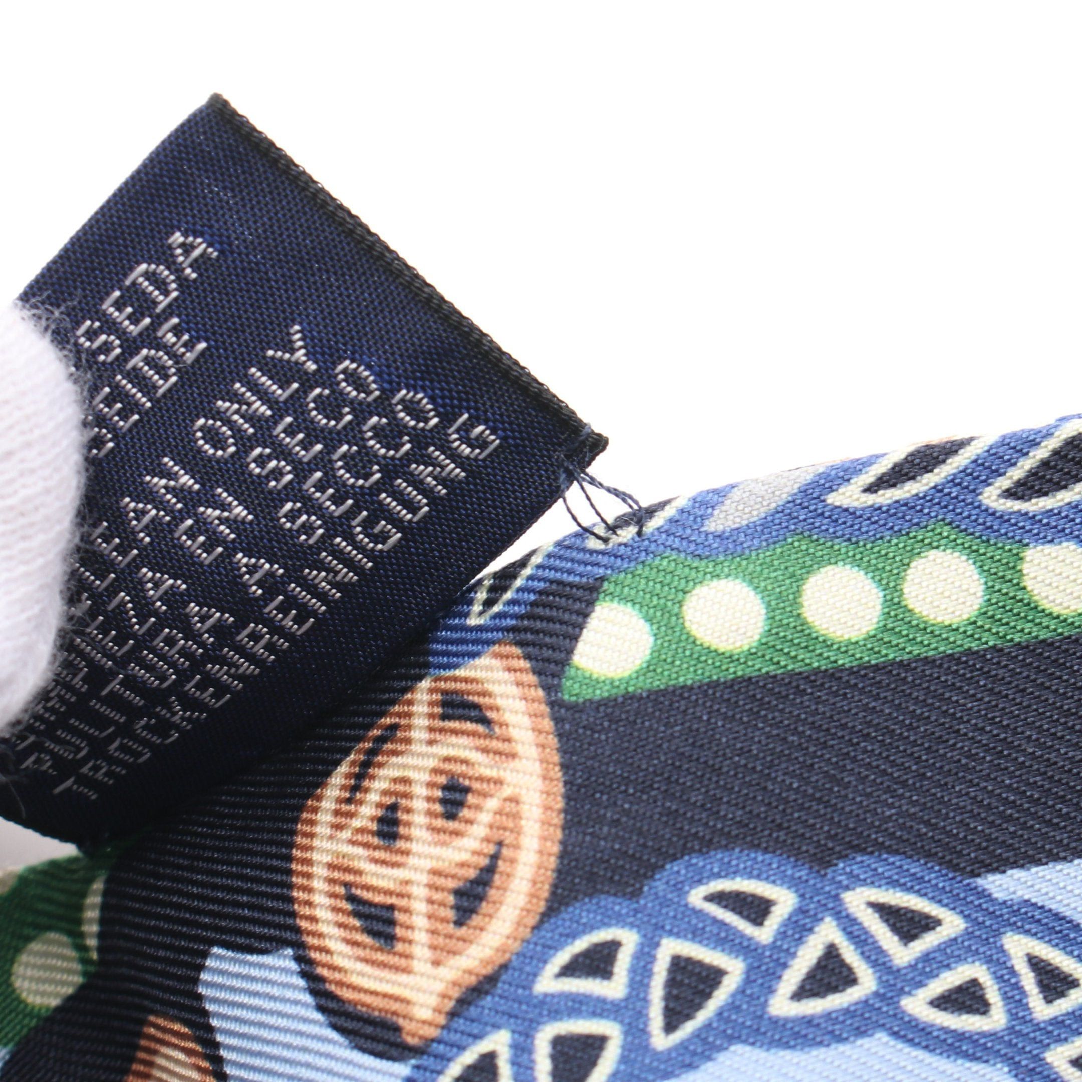 Hermes Hermes Twilly Fantaisie D'Etriers Ribbon Scarf Silk Light Blue Multicolor Size ONE SIZE - 5 Thumbnail