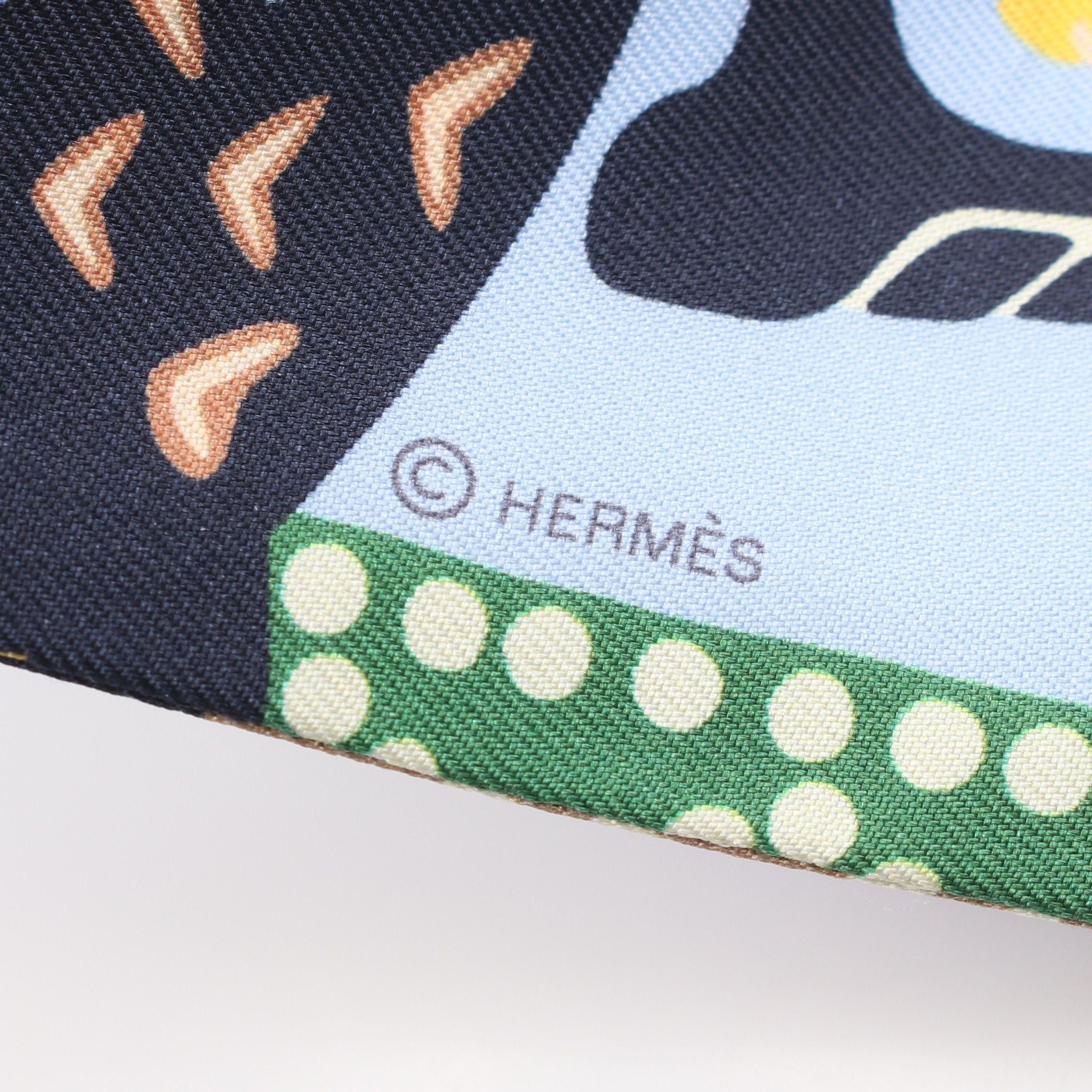 Hermes Hermes Twilly Fantaisie D'Etriers Ribbon Scarf Silk Light Blue Multicolor Size ONE SIZE - 2 Thumbnail
