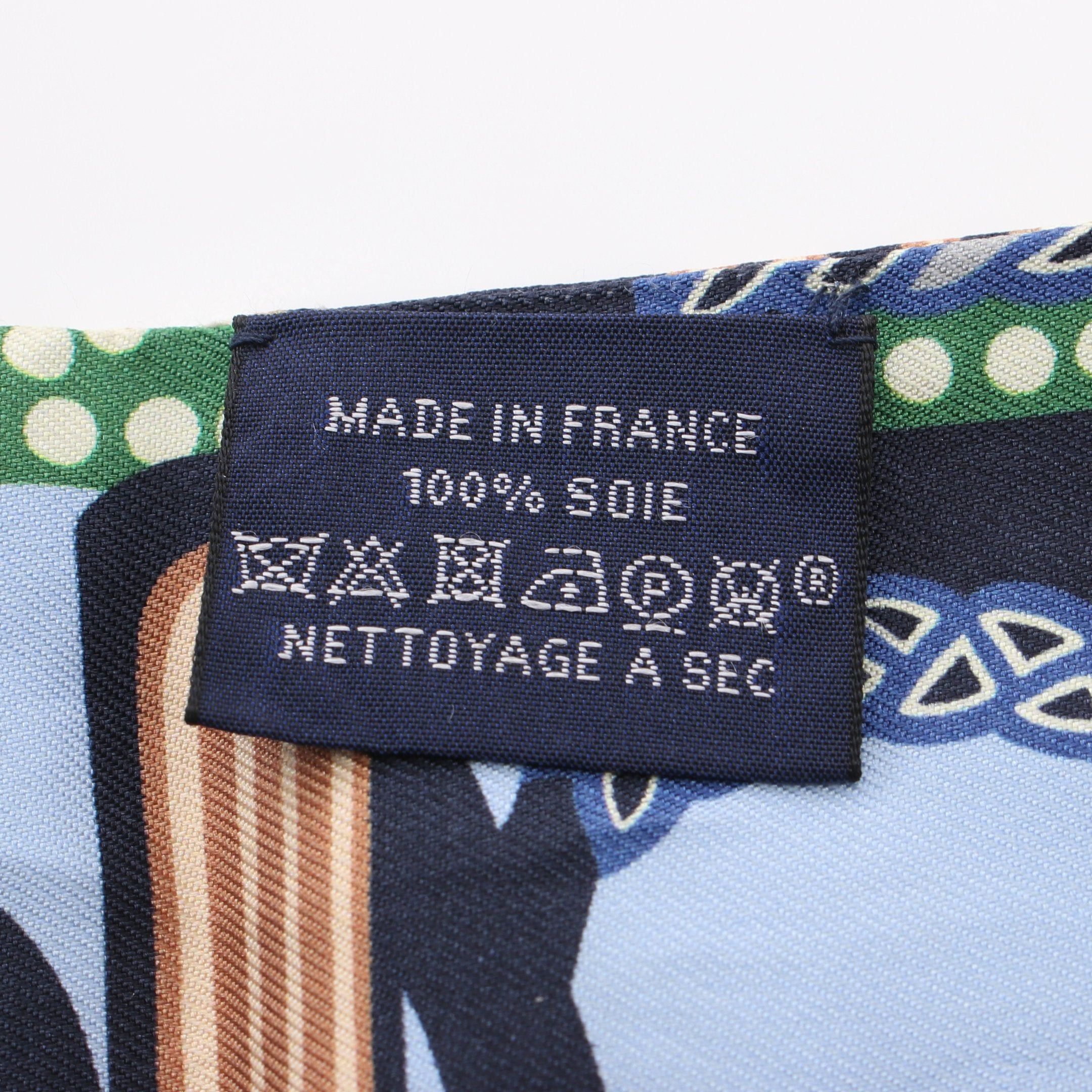 Hermes Hermes Twilly Fantaisie D'Etriers Ribbon Scarf Silk Light Blue Multicolor Size ONE SIZE - 3 Thumbnail