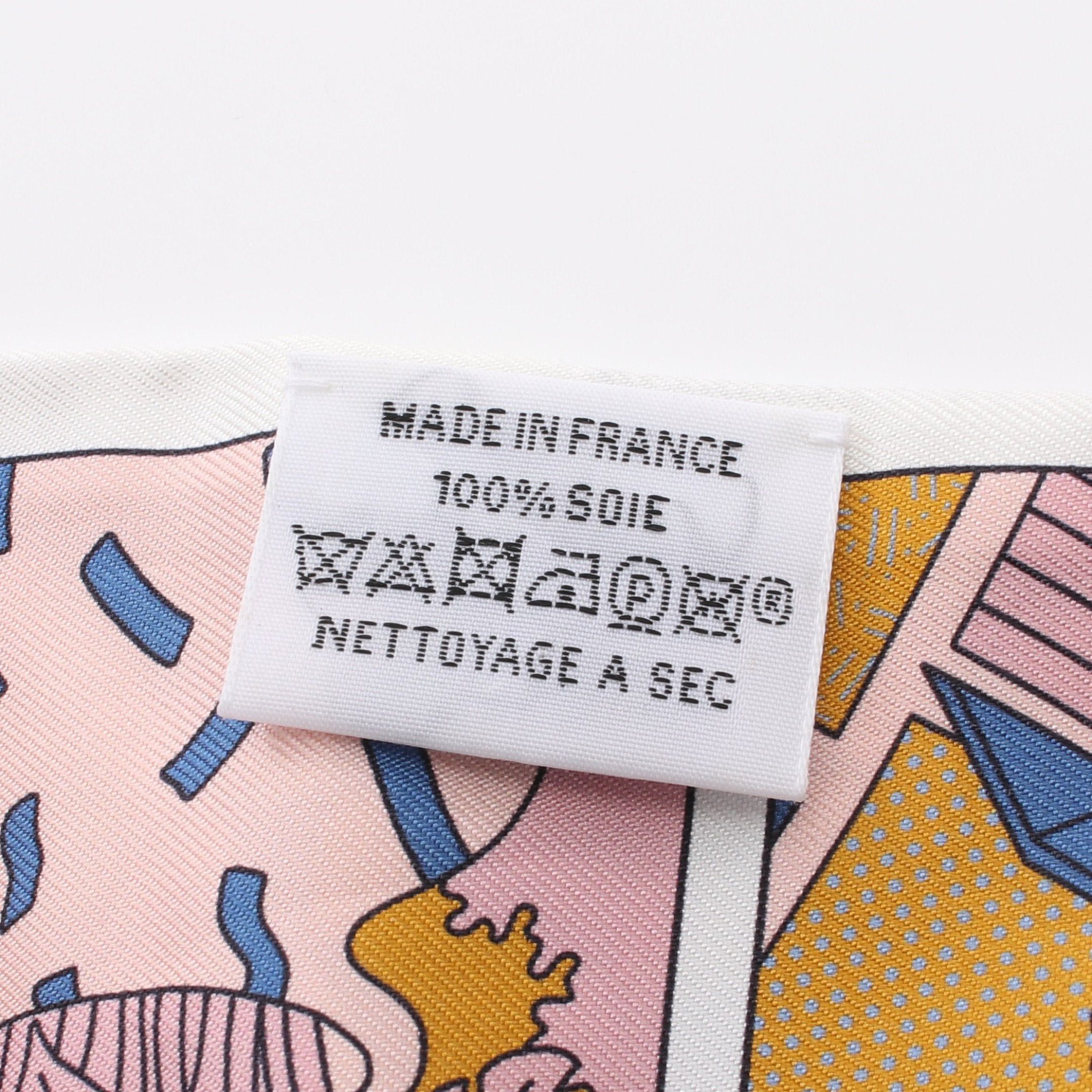 Hermes Hermes Twilly Factory Suite Ribbon Scarf Silk White Multicolor Size ONE SIZE - 3 Thumbnail