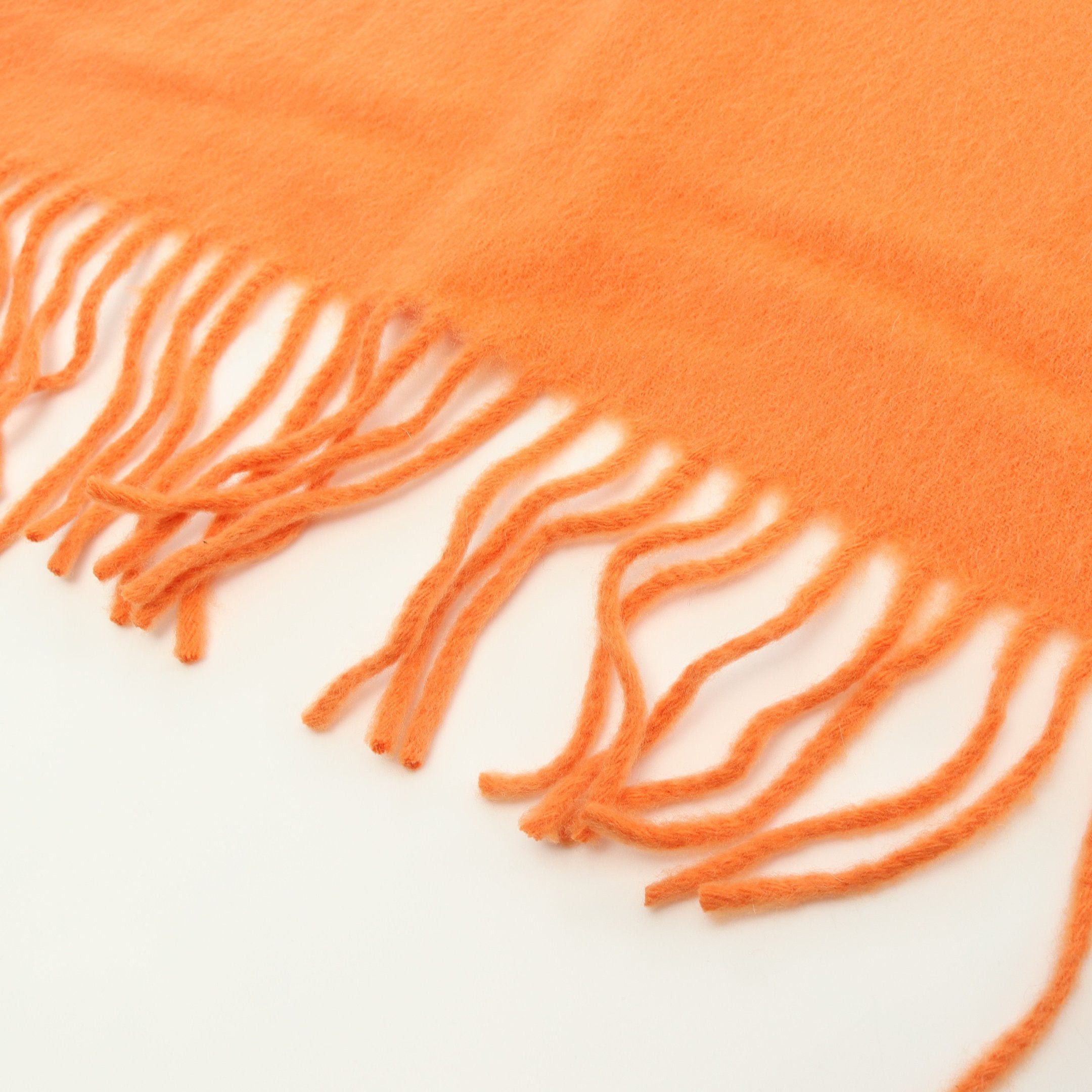 Hermes Hermes Scarf Logo Embroidery Cashmere Orange Size ONE SIZE - 5 Thumbnail