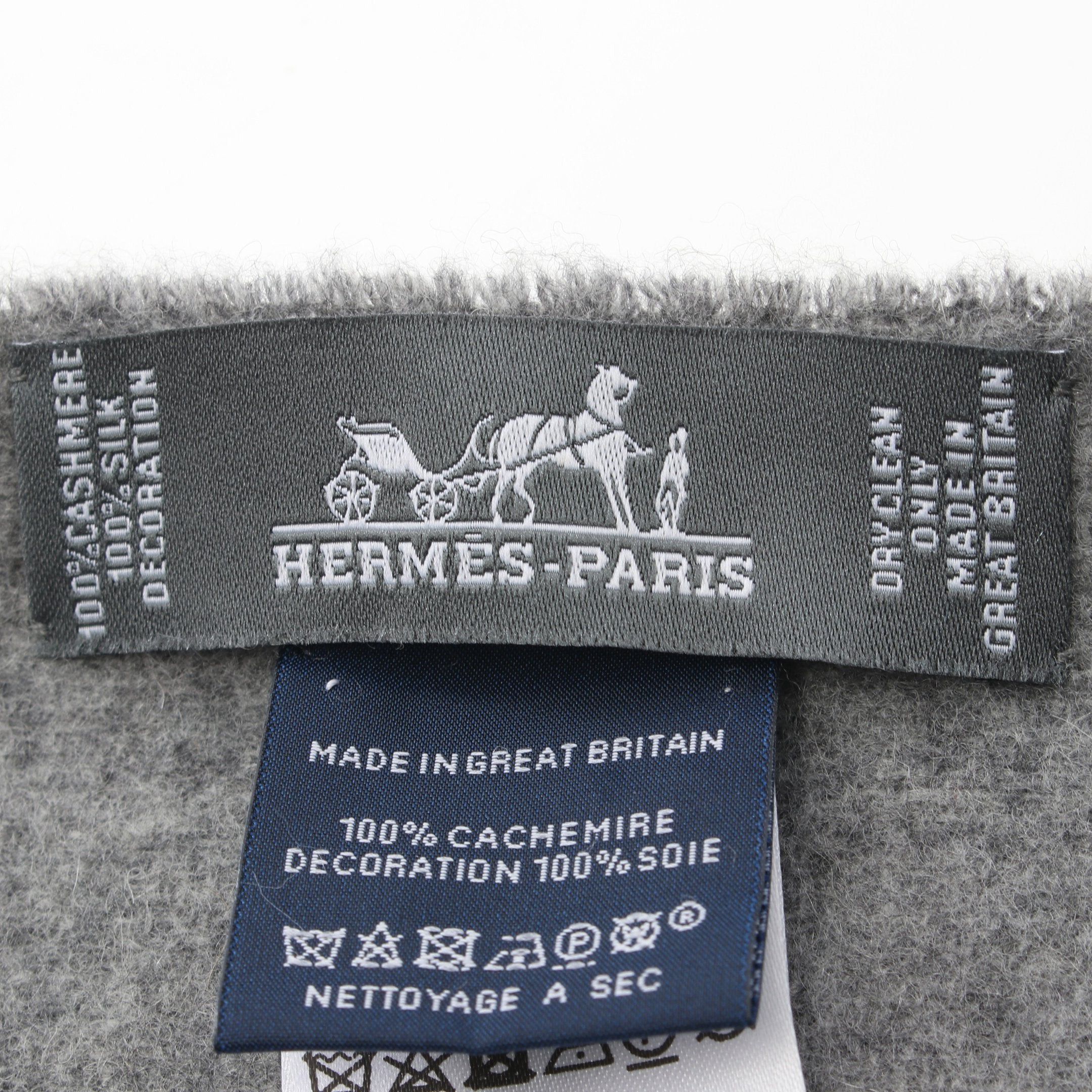 Hermes Hermes Patch De Soie Scarf Cashmere Silk Gray Multicolor Size ONE SIZE - 2 Thumbnail