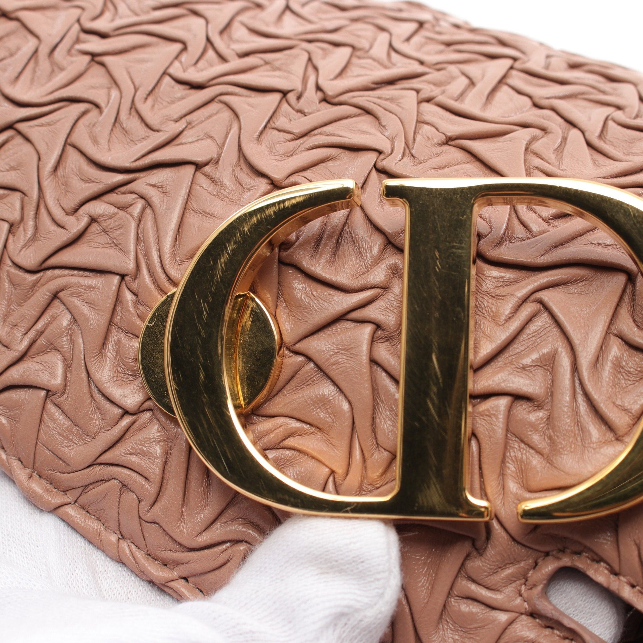 Dior Dior 30 Montaigne Chain Shoulder Bag Gather Leather Pink Beige Size ONE SIZE - 6 Thumbnail
