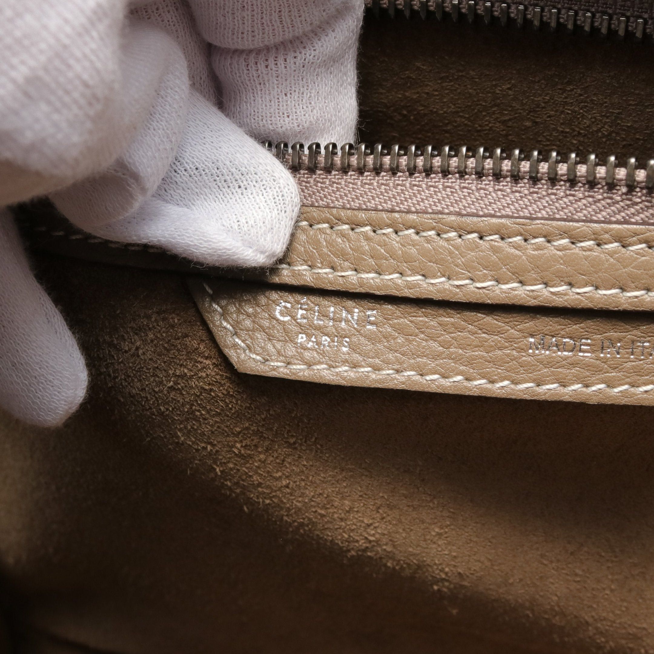 Celine Celine Luggage Micro Shopper Handbag Tote Bag Leather Gray Brown Size ONE SIZE - 4 Thumbnail