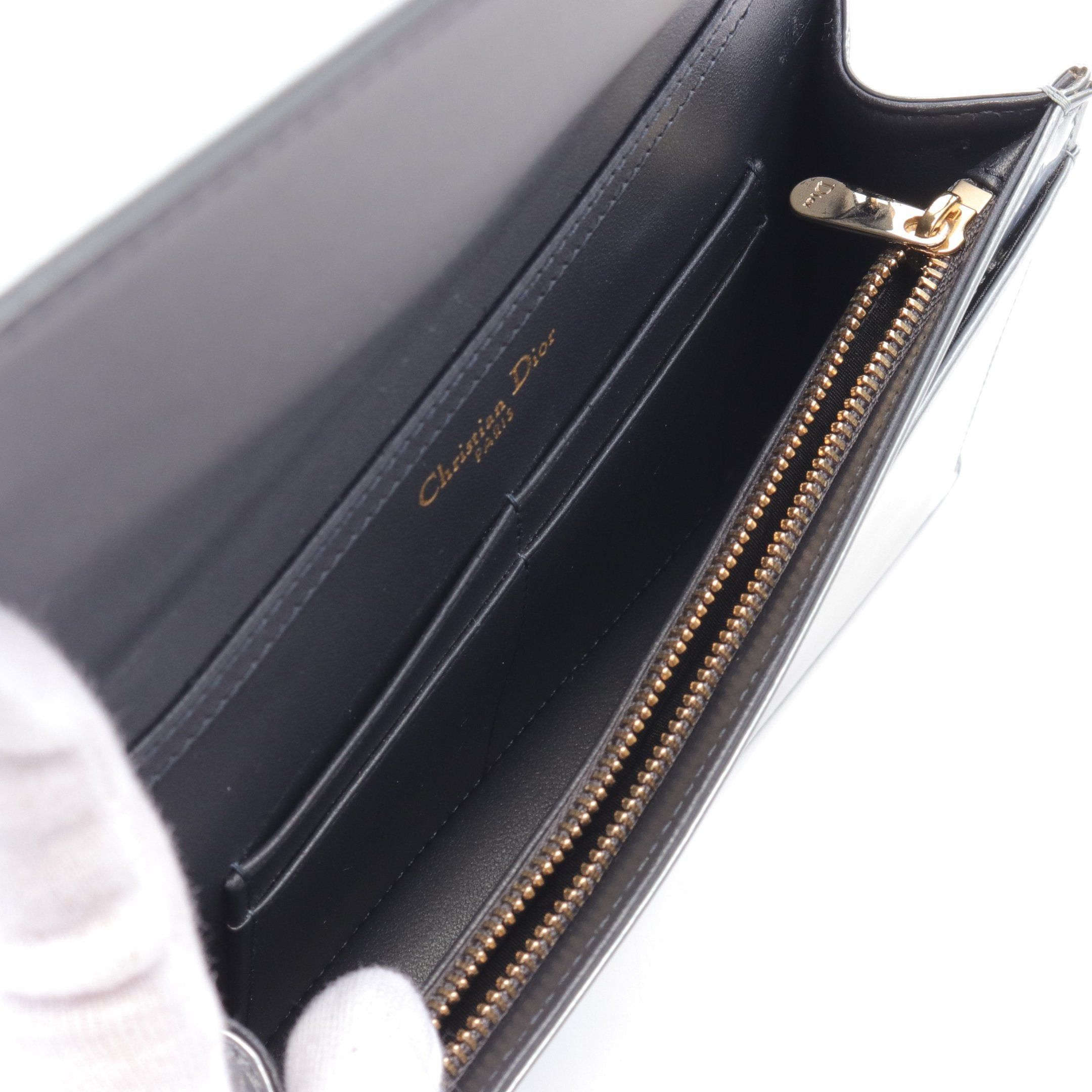 Dior Dior Diorama Chain Wallet Leather Silver Size ONE SIZE - 3 Thumbnail