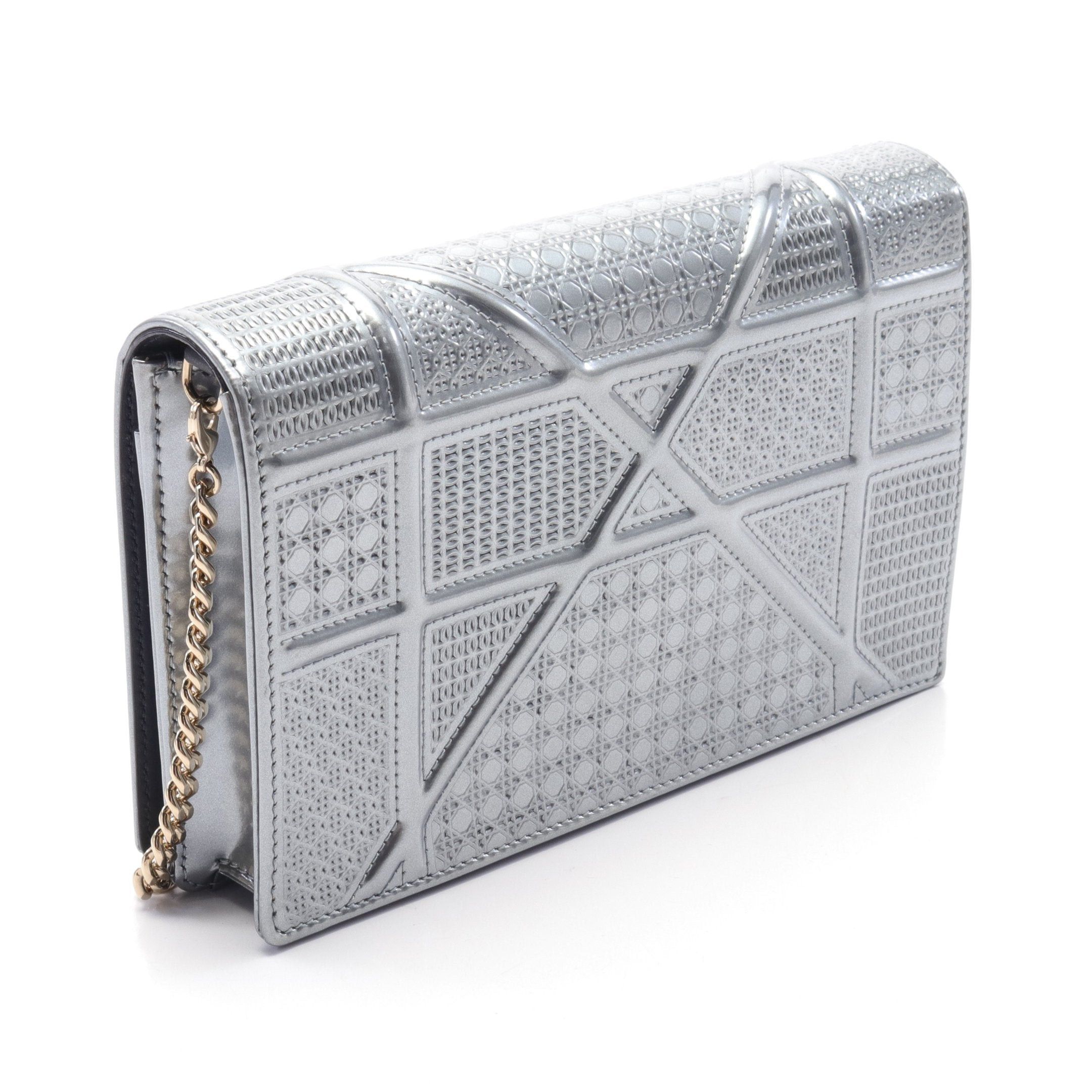 Dior Dior Diorama Chain Wallet Leather Silver Size ONE SIZE - 2 Thumbnail
