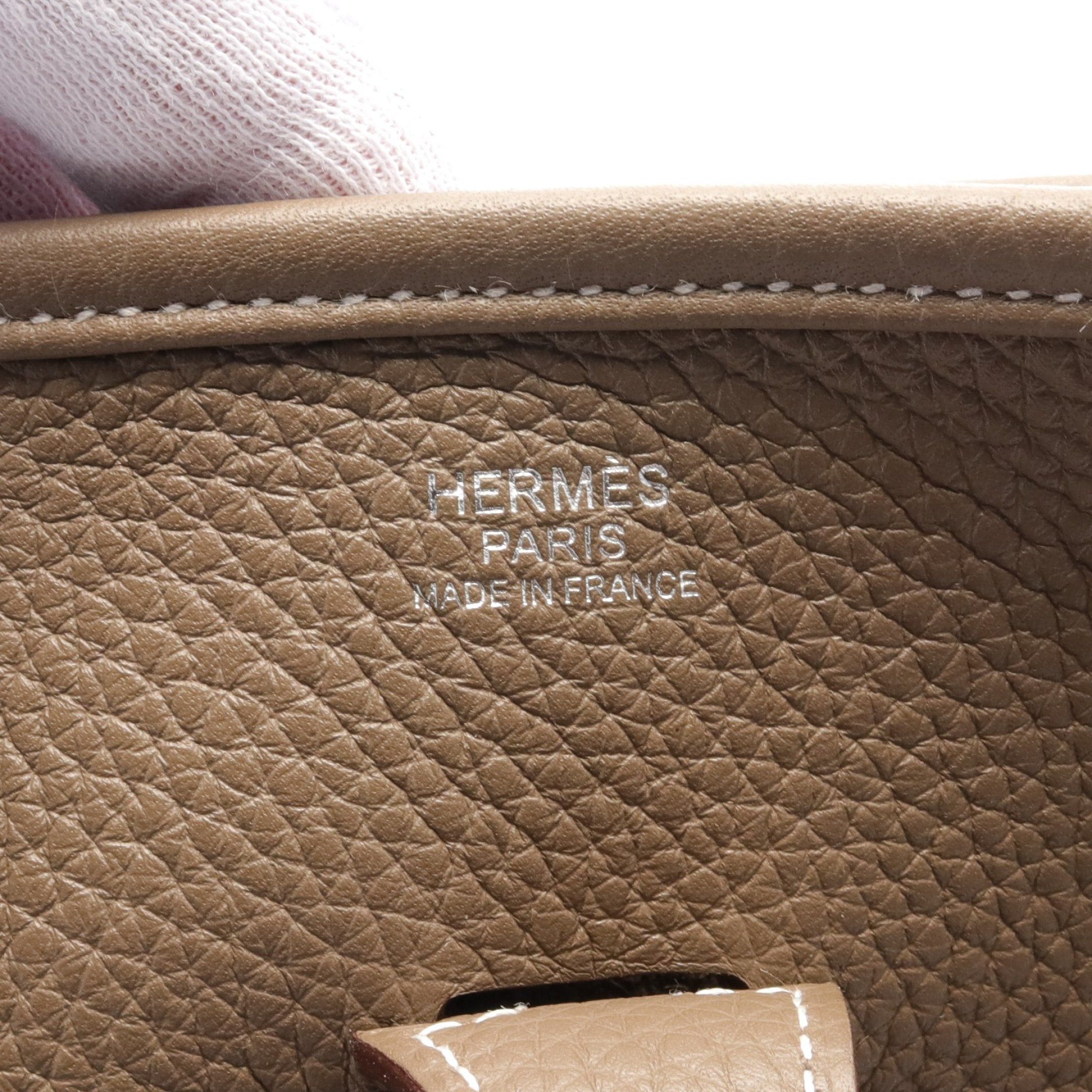 Hermes Hermes Evelyn 3 Troyes Pm Etoupe Shoulder Bag Clemence Leather Gray Brown Silver Hardware Double Engraved Size ONE SIZE - 4 Thumbnail