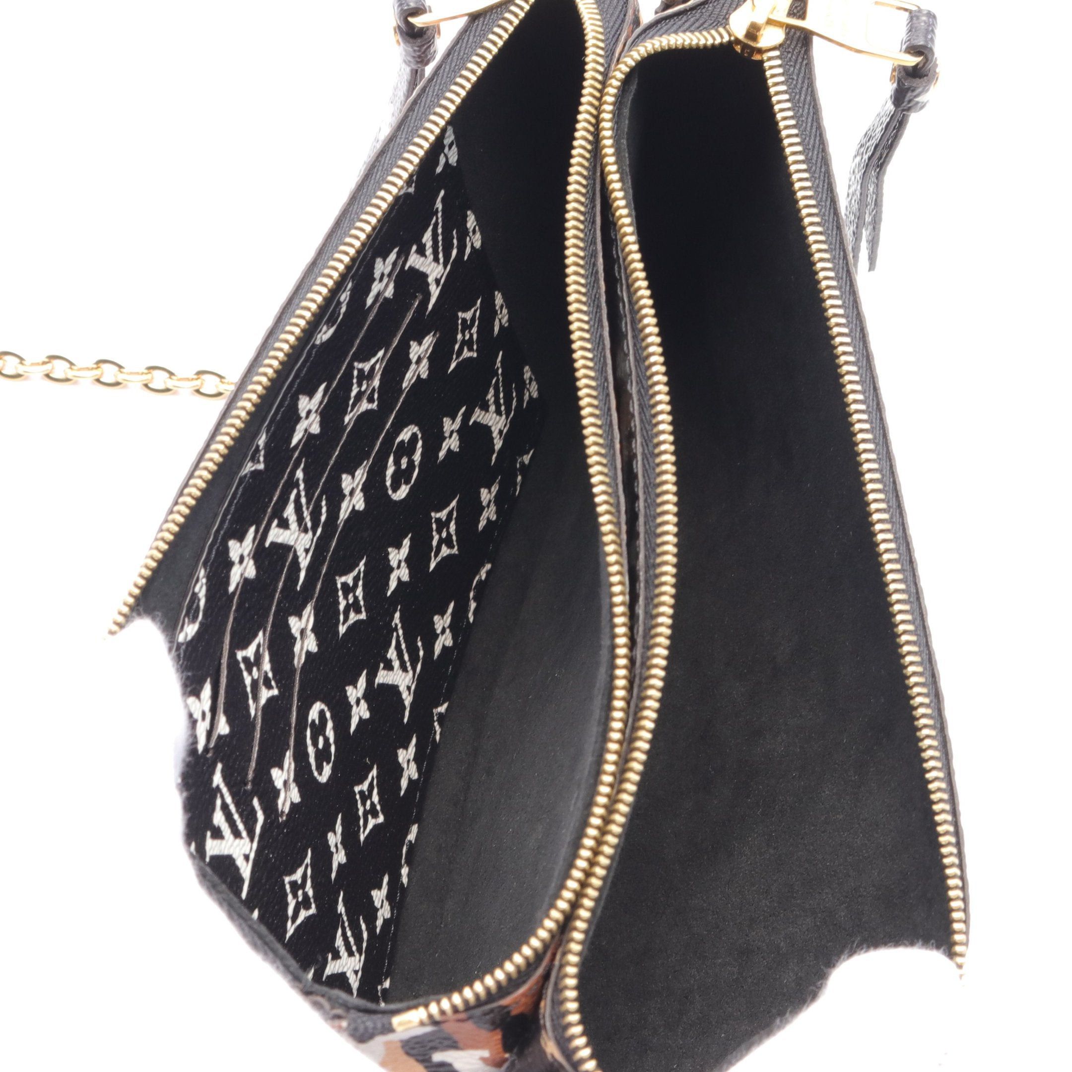 Louis Vuitton Louis Vuitton Pochette Double Zip Giant Monogram Jungle Chain Shoulder Bag Black Multicolor Size ONE SIZE - 3 Thumbnail