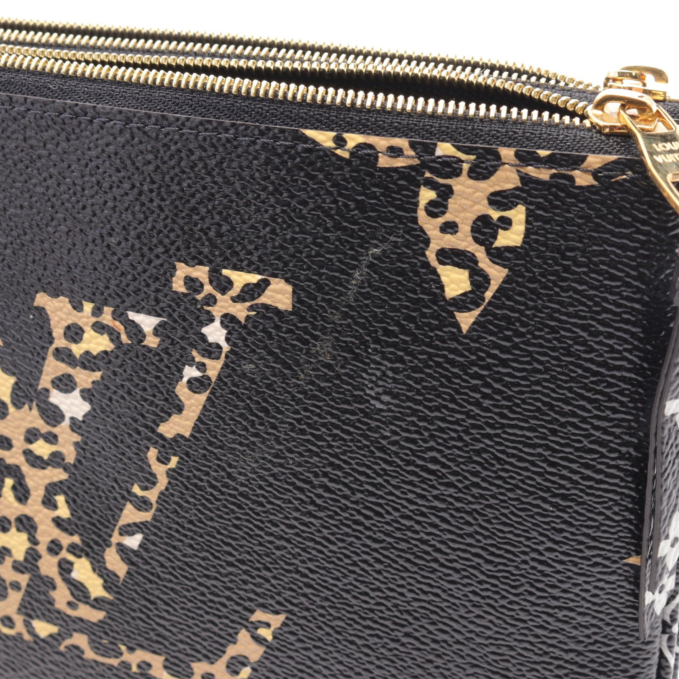 Louis Vuitton Louis Vuitton Pochette Double Zip Giant Monogram Jungle Chain Shoulder Bag Black Multicolor Size ONE SIZE - 6 Thumbnail