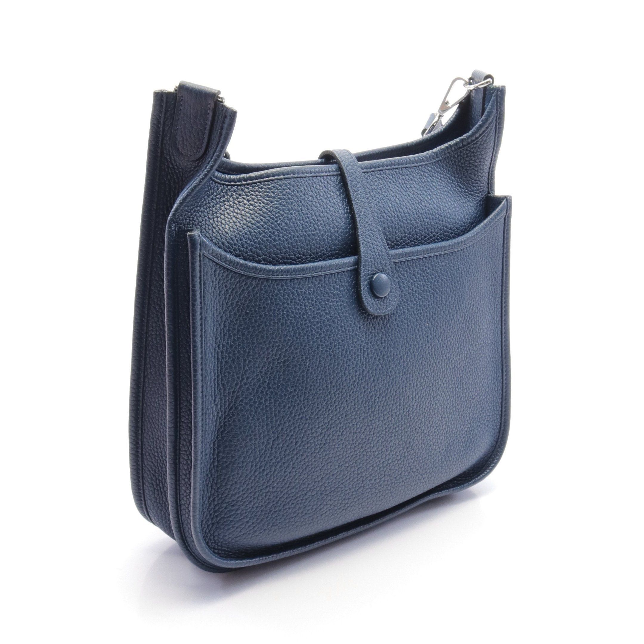 Hermes Hermes Evelyn 3 Troyes Pm Shoulder Bag Clemence Leather Dark Blue Silver Hardware □N Engraved Size ONE SIZE - 2 Thumbnail