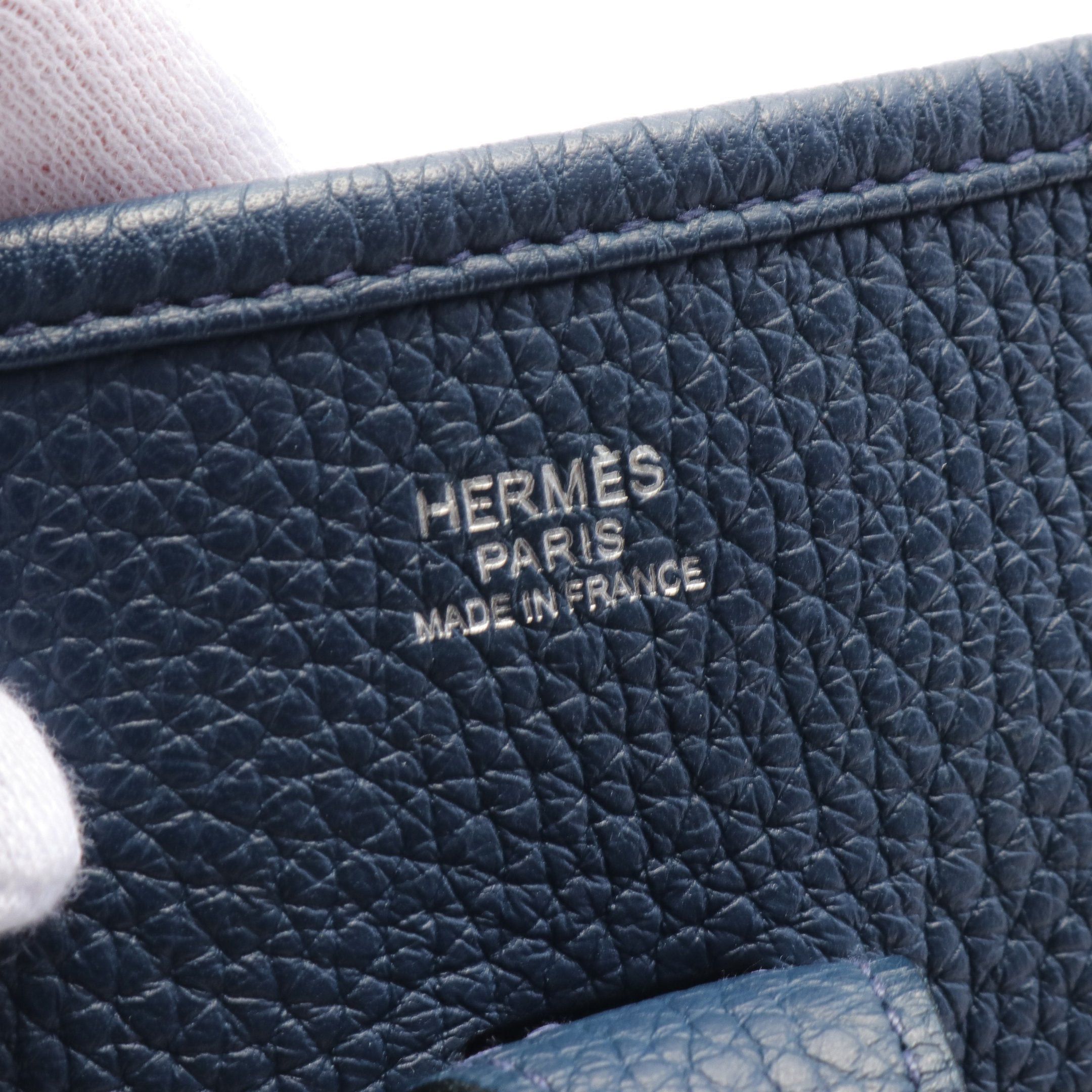 Hermes Hermes Evelyn 3 Troyes Pm Shoulder Bag Clemence Leather Dark Blue Silver Hardware □N Engraved Size ONE SIZE - 4 Thumbnail
