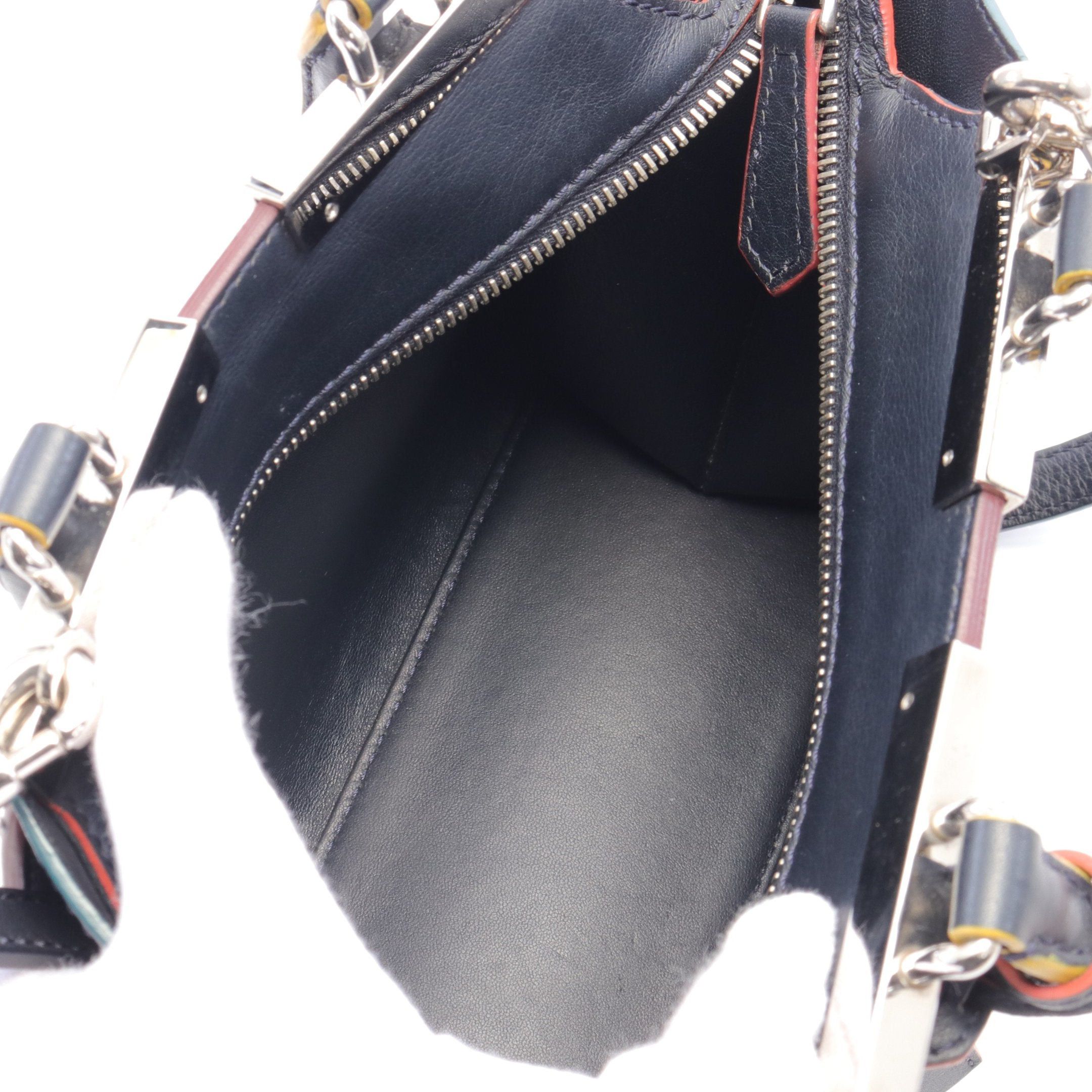 Fendi Fendi Mini Troisours Handbag Leather Dark Navy Size ONE SIZE - 3 Thumbnail