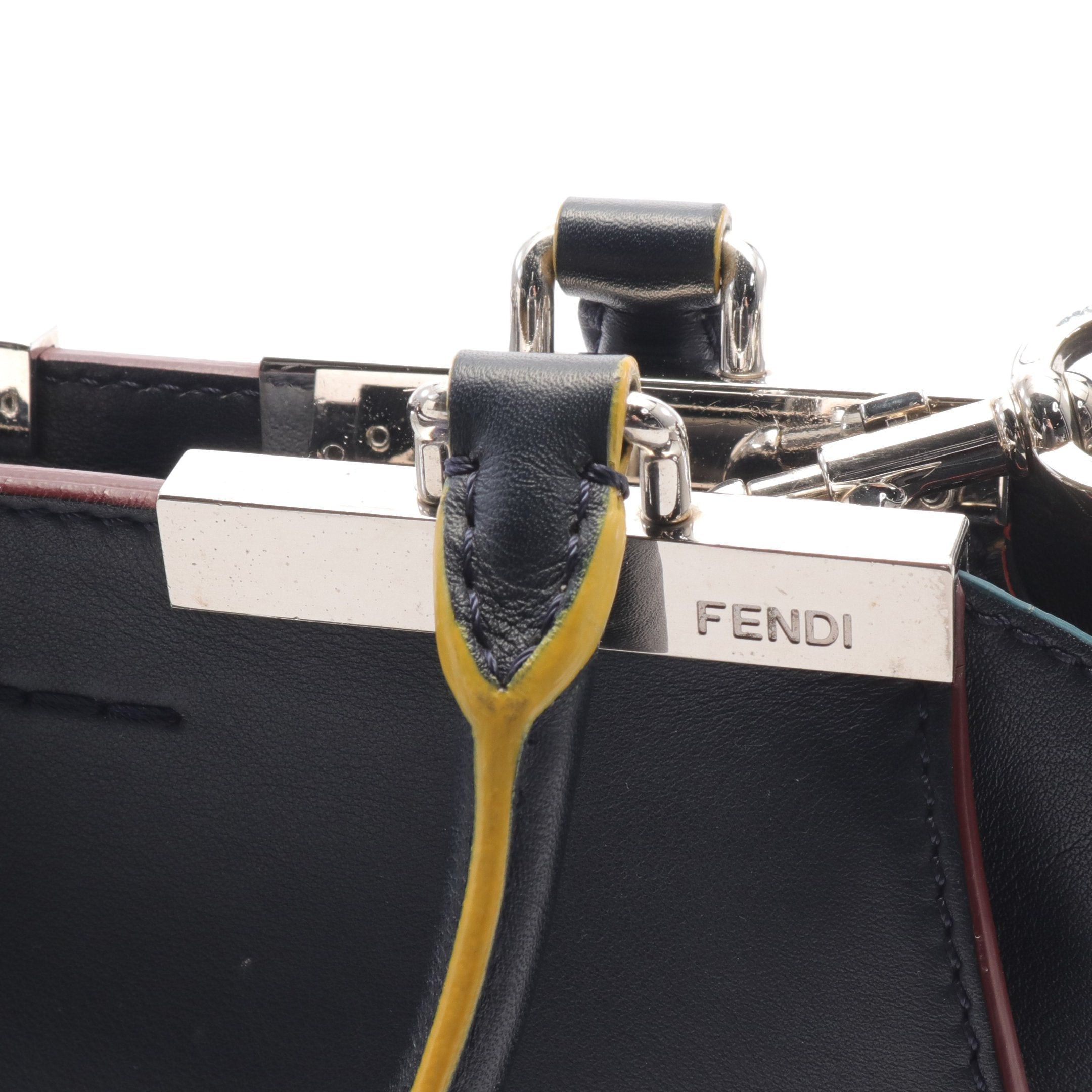 Fendi Fendi Mini Troisours Handbag Leather Dark Navy Size ONE SIZE - 8 Thumbnail