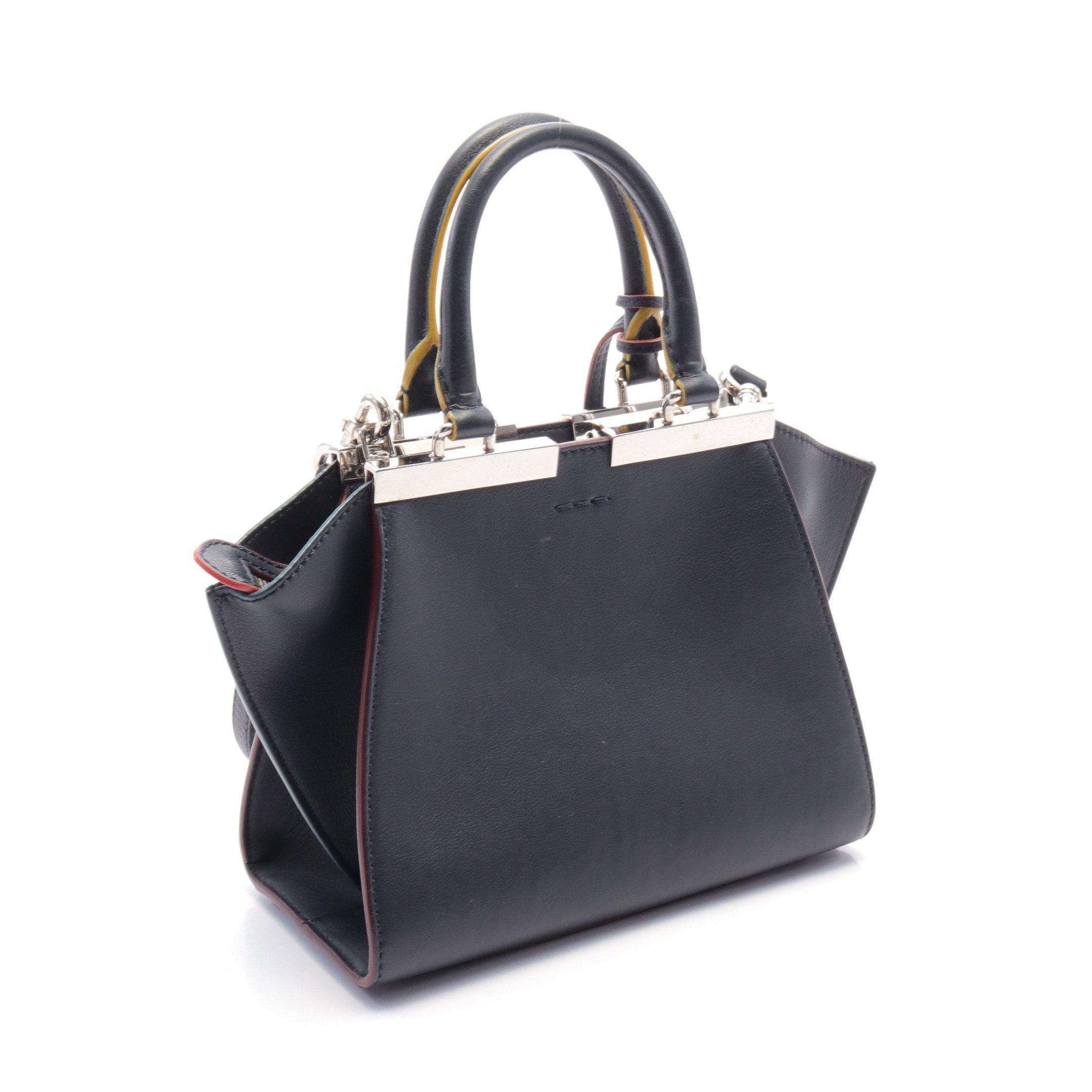 Fendi Fendi Mini Troisours Handbag Leather Dark Navy Size ONE SIZE - 2 Thumbnail