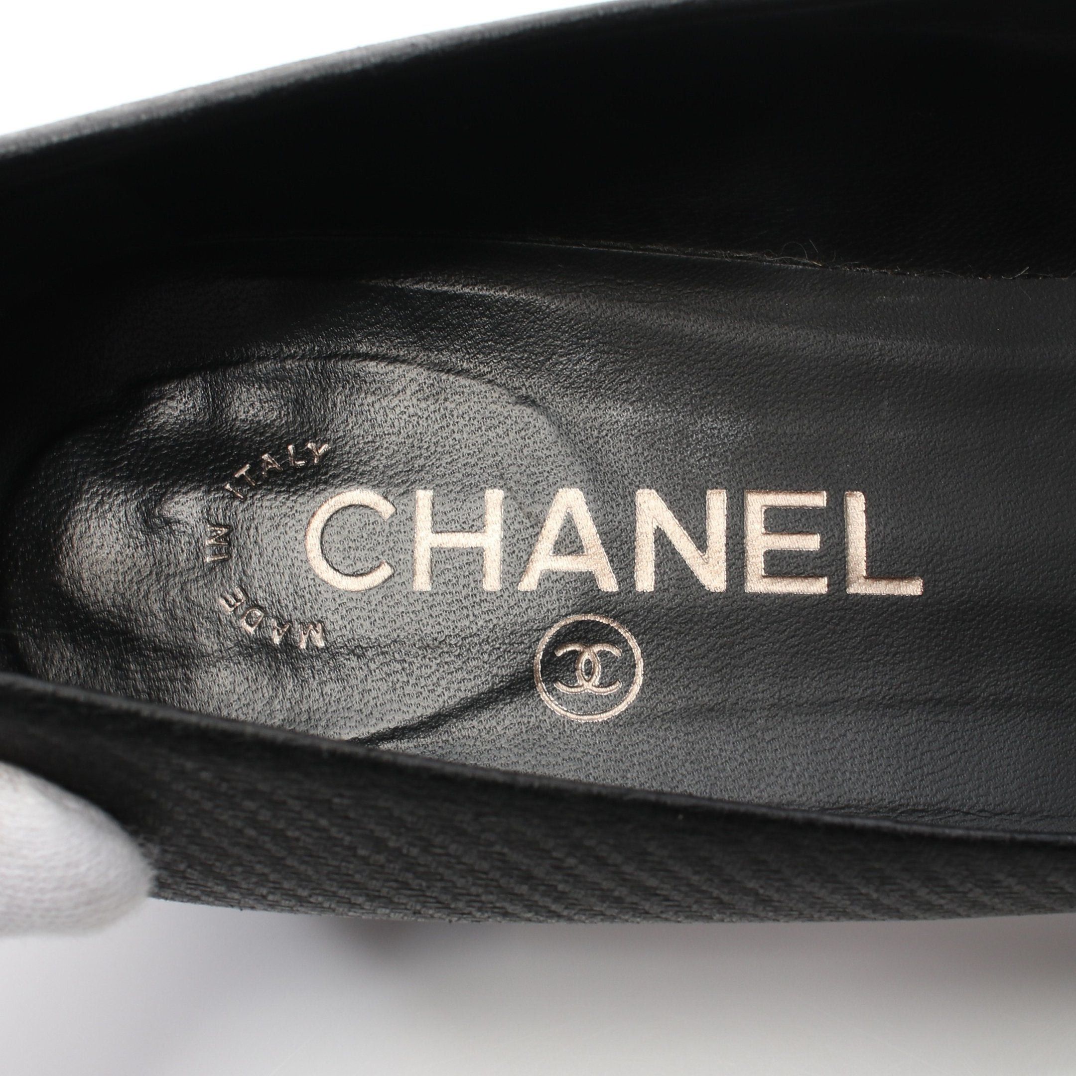 Chanel Chanel Coco Mark Round Toe Pumps Leather Black Size ONE SIZE - 5 Thumbnail