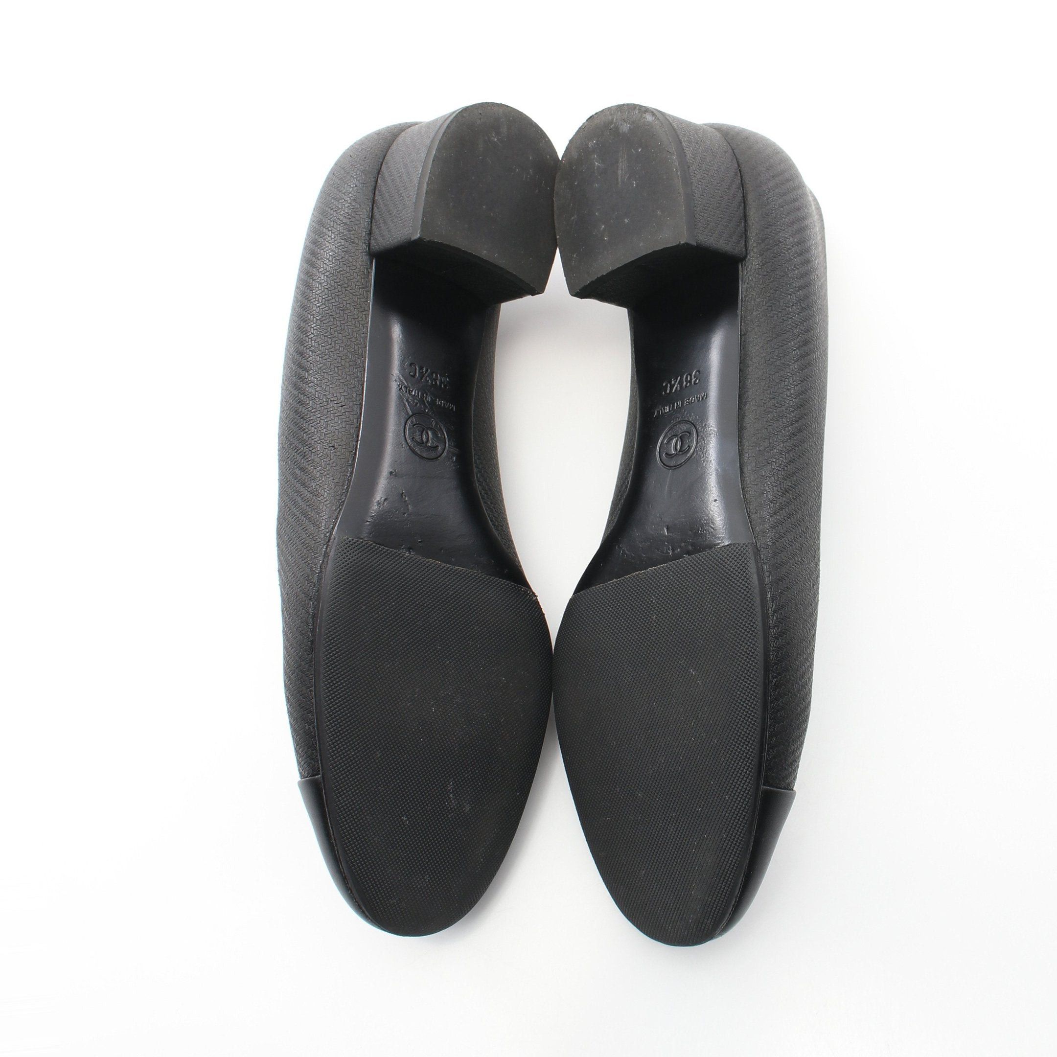 Chanel Chanel Coco Mark Round Toe Pumps Leather Black Size ONE SIZE - 4 Thumbnail