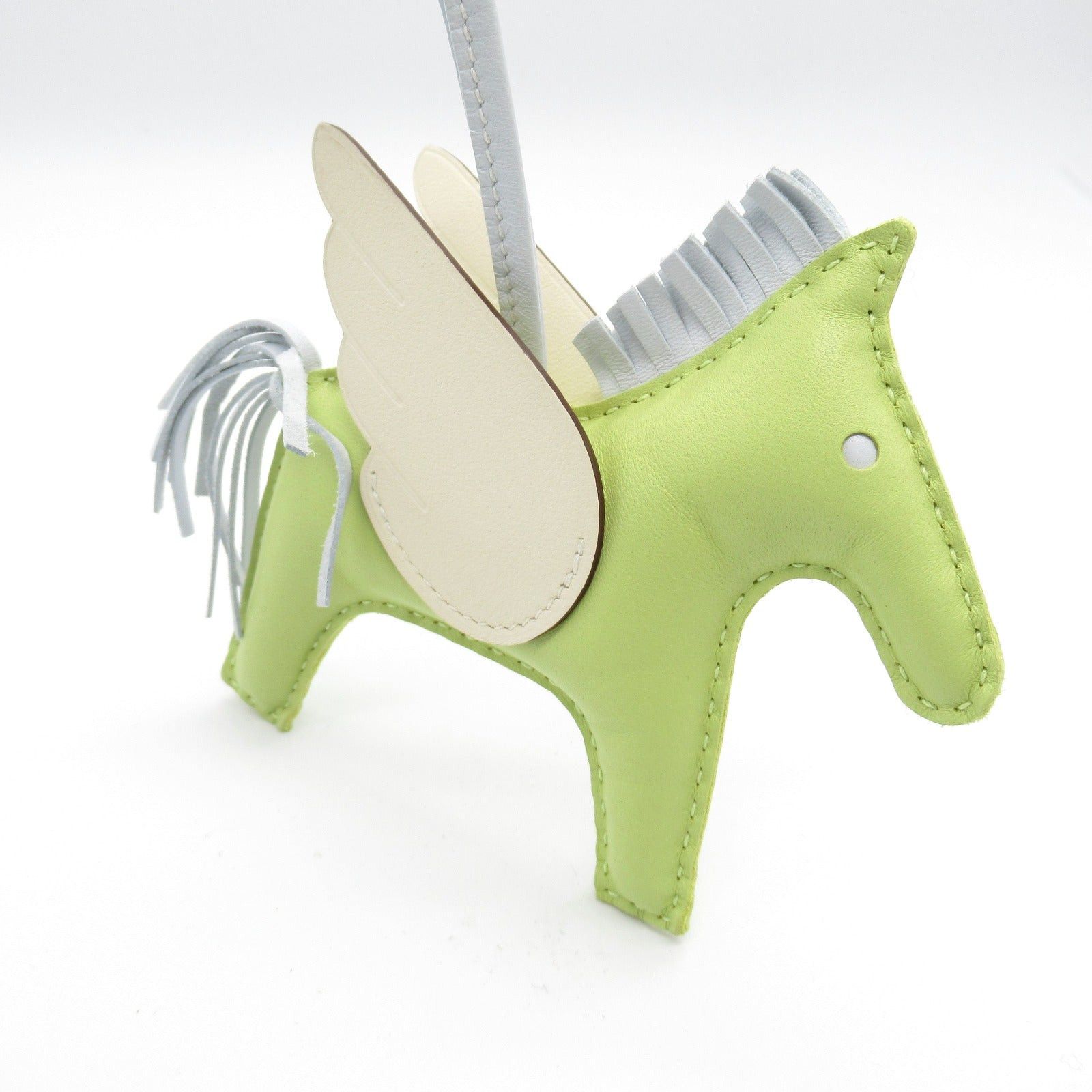 Hermes Hermes Rodeo Pegasus Mm Jaune Bourgeon/Blue Brume/Machete Bag Charm Leather Veau Swift Aagneau Green Blue Brume/Nata Bourjon Size ONE SIZE - 6 Thumbnail