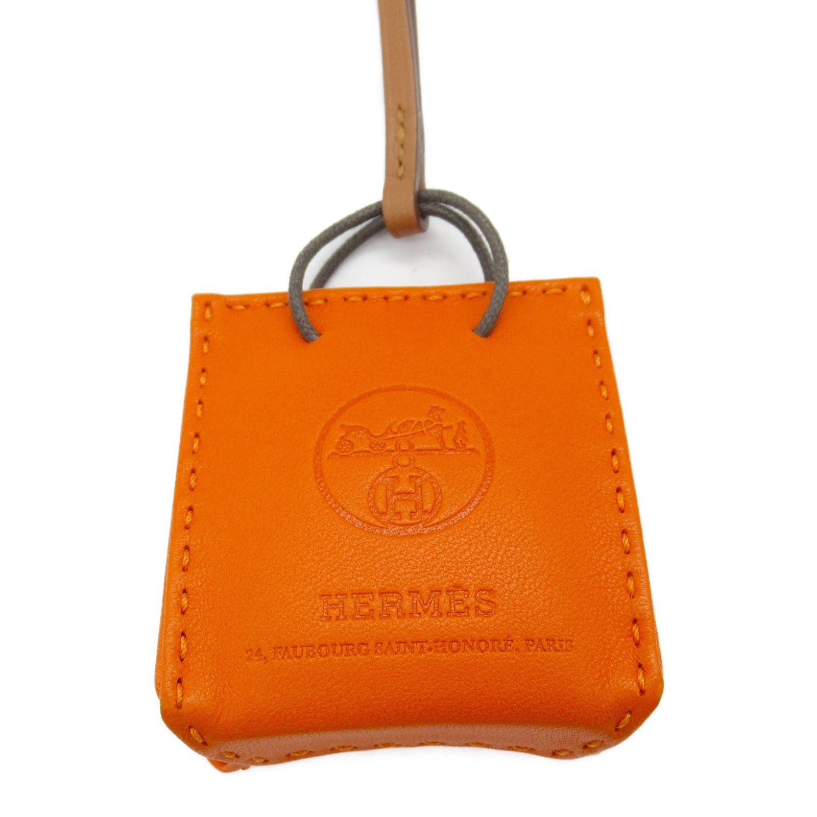Hermes Hermes Sac Orange Feu Bag Charm Leather Aagneau Y Stamp Size ONE SIZE - 2 Thumbnail