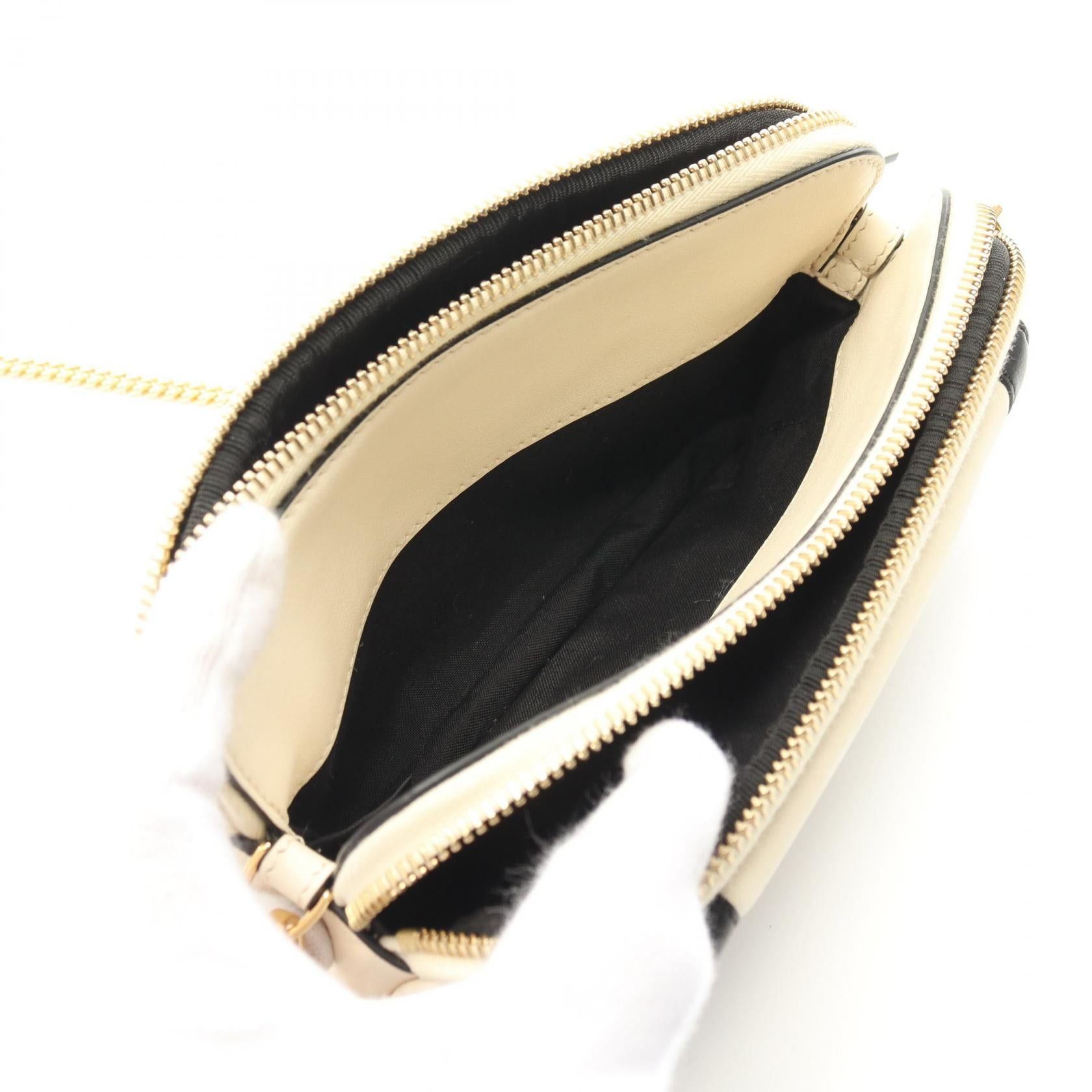 Fendi Fendi Easy Baguette Chain Shoulder Bag Leather Off White Black Size ONE SIZE - 3 Thumbnail