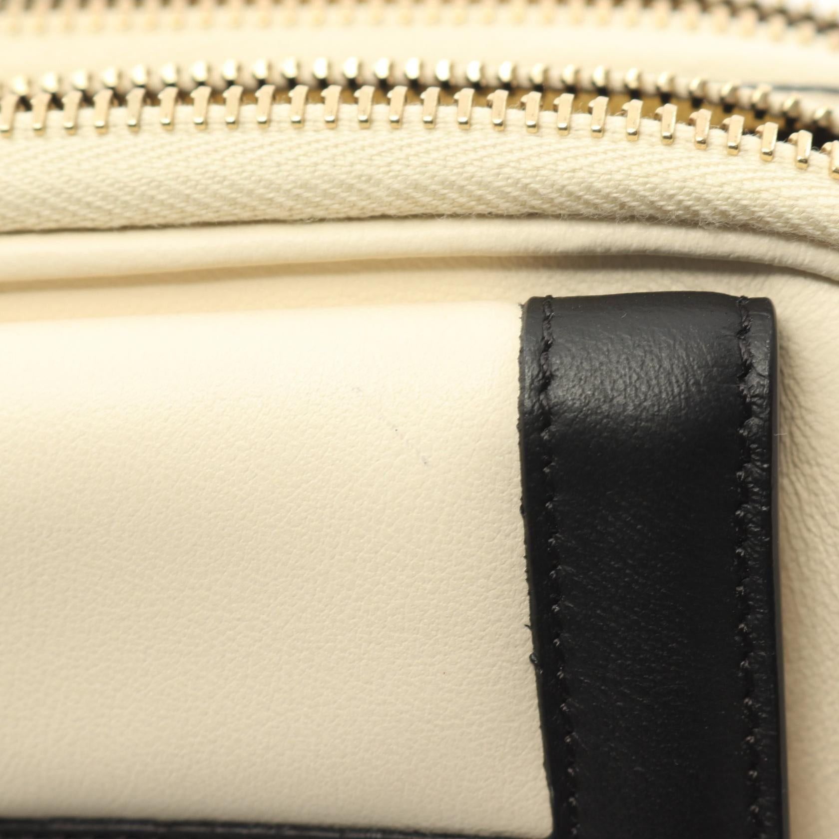 Fendi Fendi Easy Baguette Chain Shoulder Bag Leather Off White Black Size ONE SIZE - 6 Thumbnail